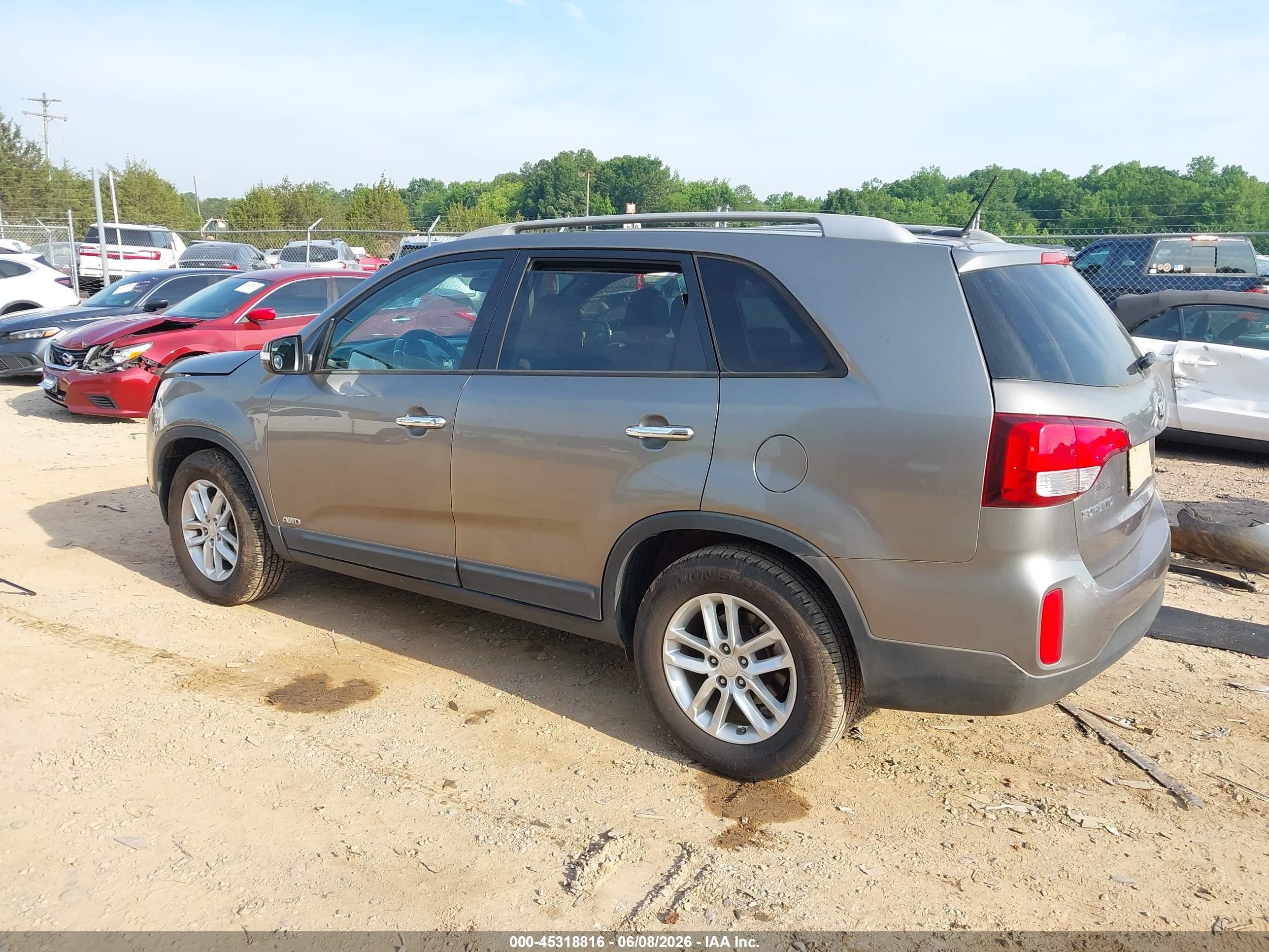 2015 Kia Sorento Lx V6 Gray vin: 5XYKTDA77FG608006
