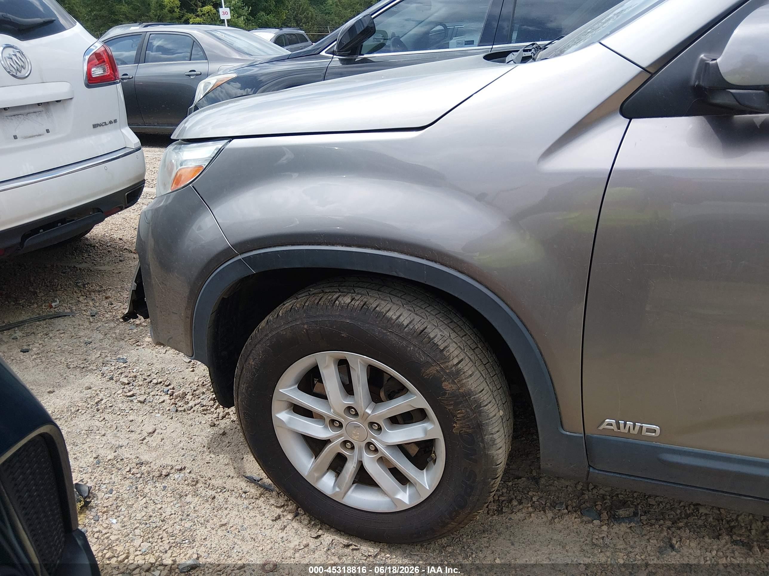 2015 Kia Sorento Lx V6 Gray vin: 5XYKTDA77FG608006