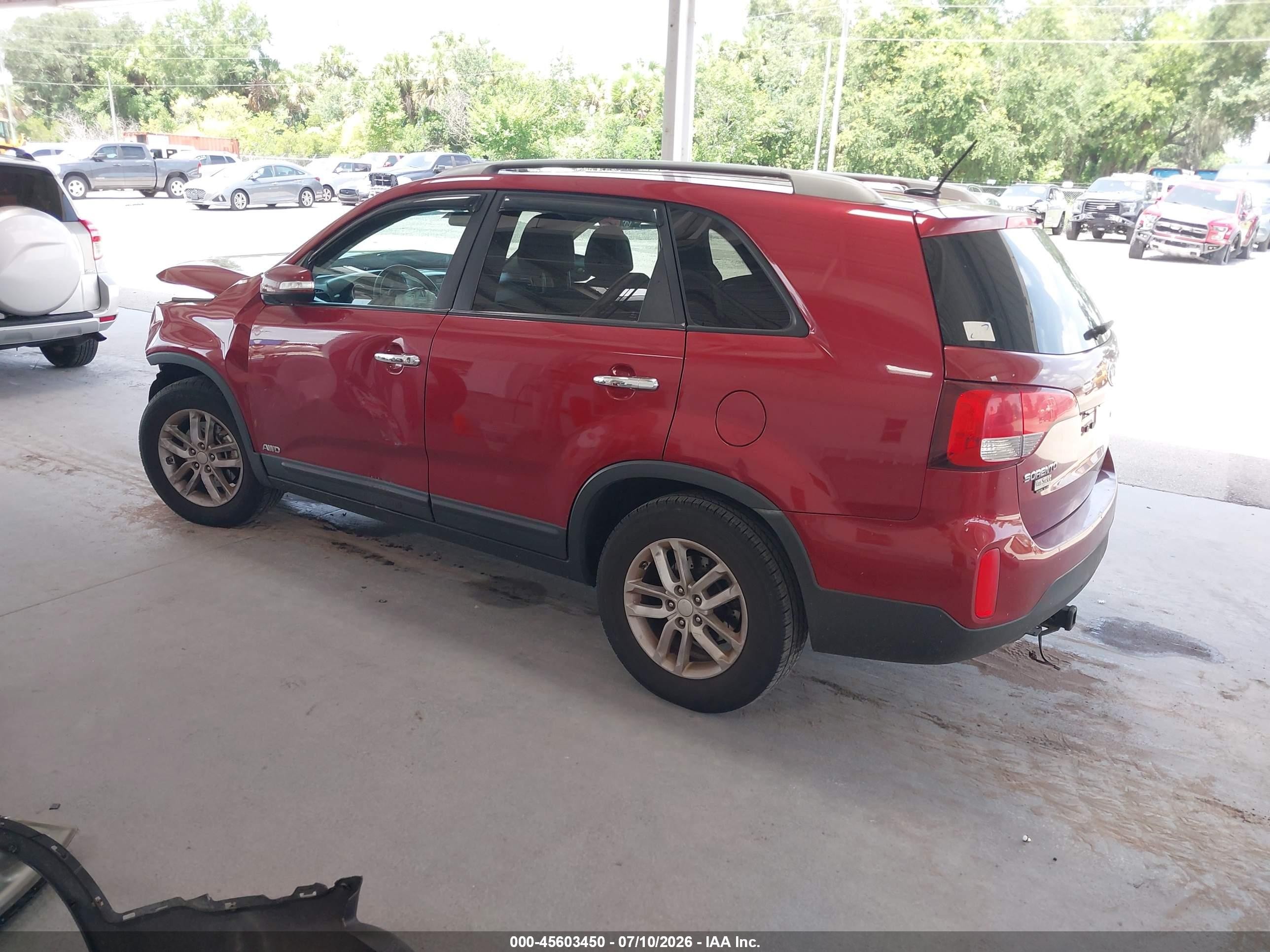 2014 Kia Sorento Lx V6 Красный vin: 5XYKTDA78EG426975