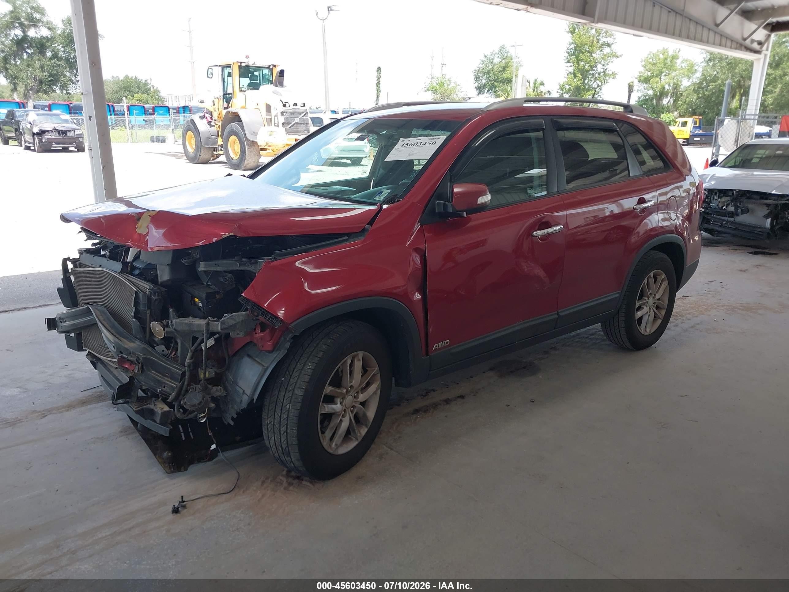 2014 Kia Sorento Lx V6 Красный vin: 5XYKTDA78EG426975