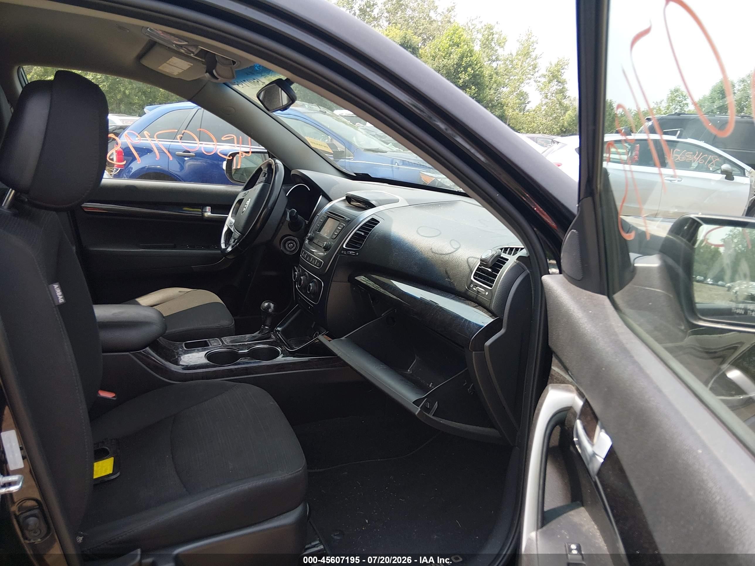 2014 Kia Sorento Lx V6 Black vin: 5XYKTDA78EG509922