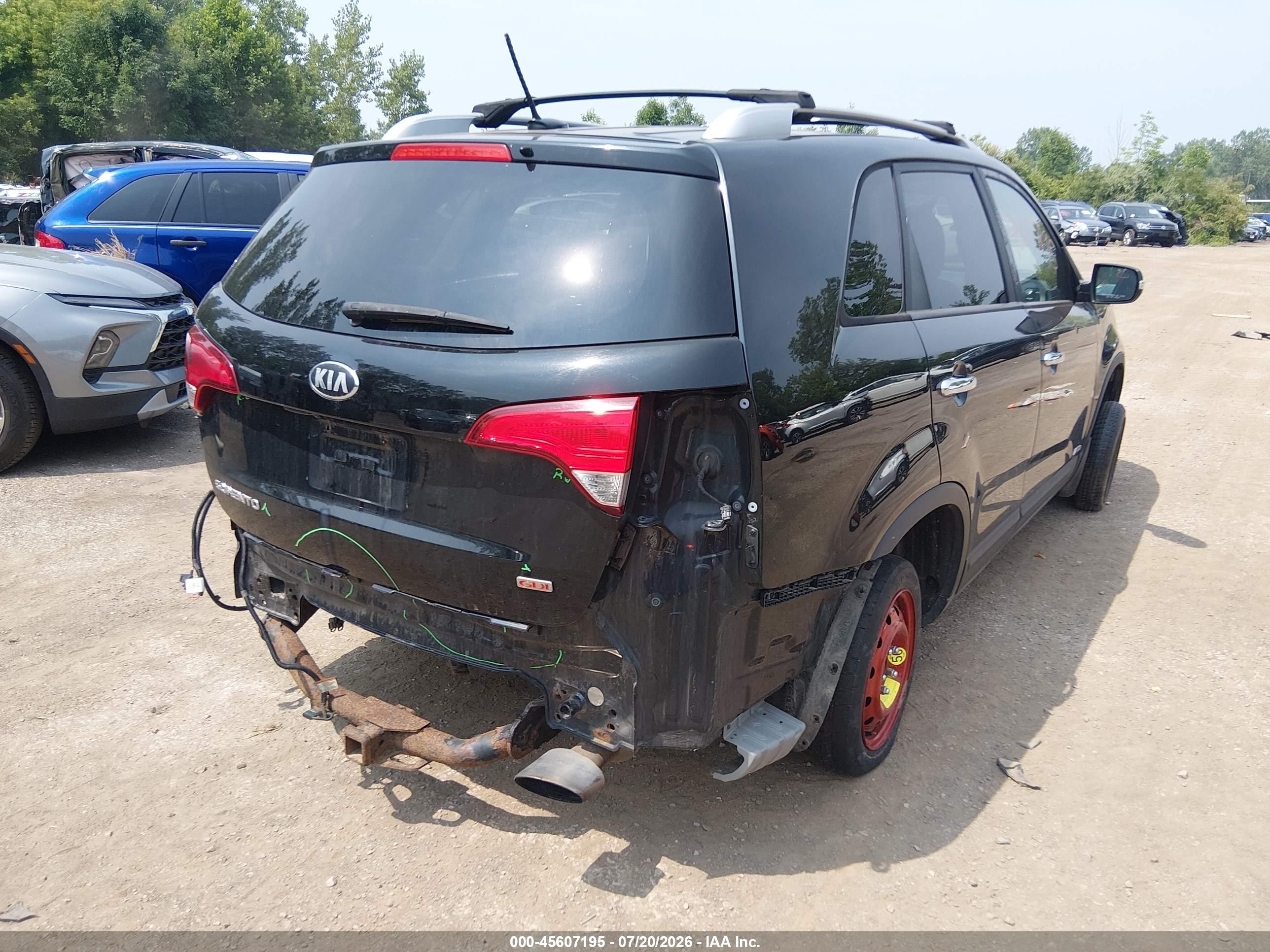 2014 Kia Sorento Lx V6 Black vin: 5XYKTDA78EG509922