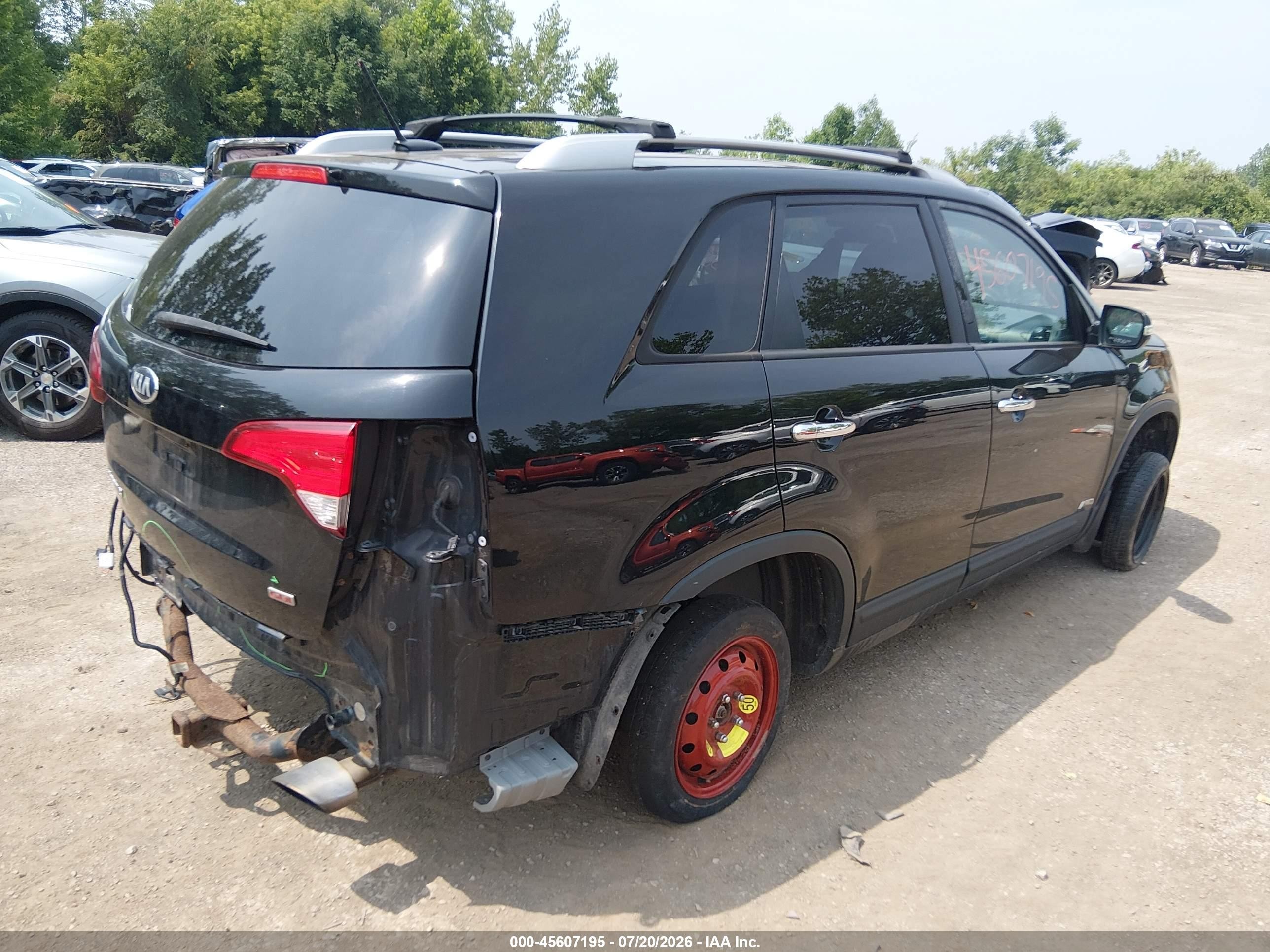 2014 Kia Sorento Lx V6 Black vin: 5XYKTDA78EG509922
