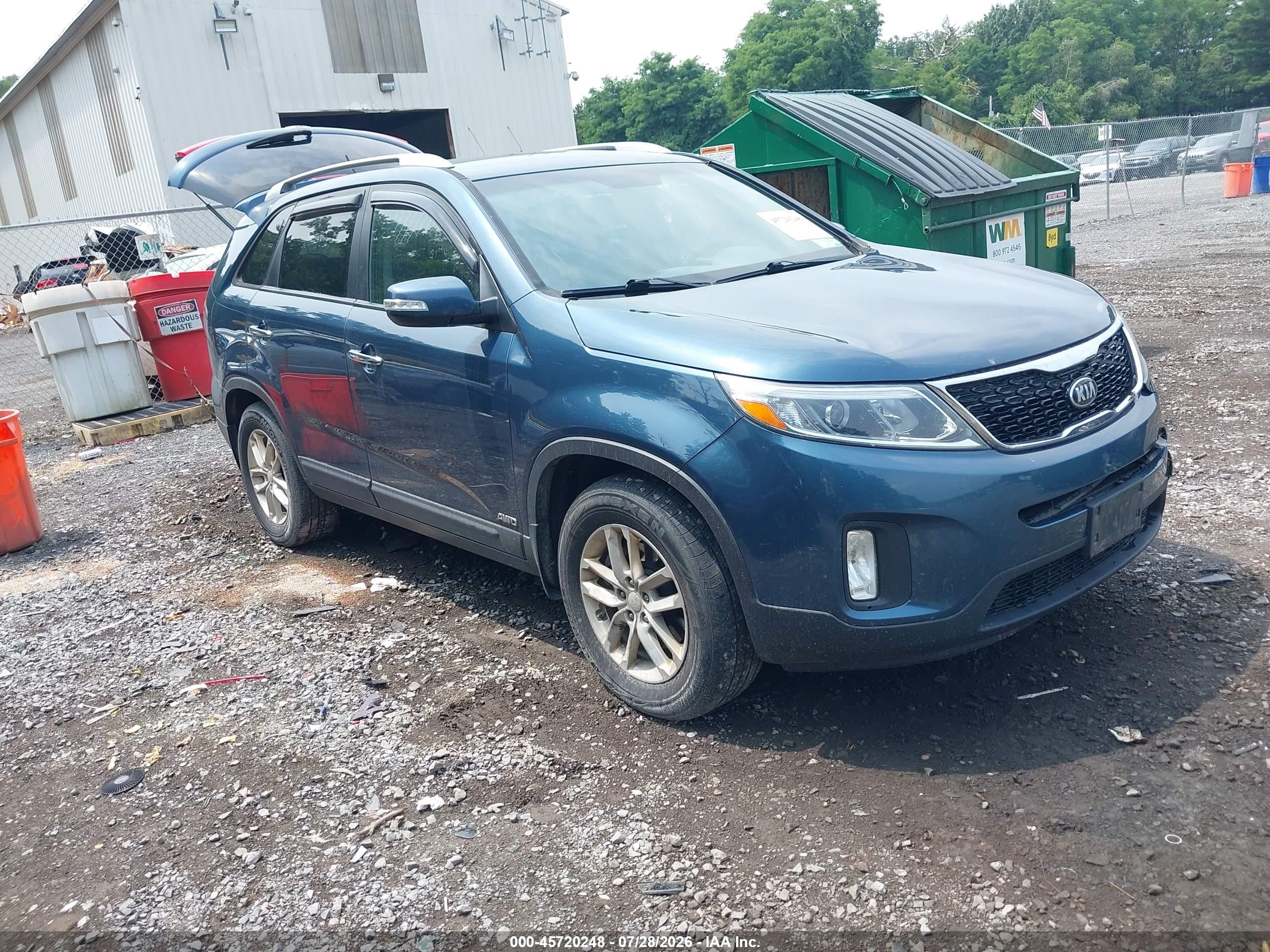2015 Kia Sorento Lx V6 Blue vin: 5XYKTDA78FG579809