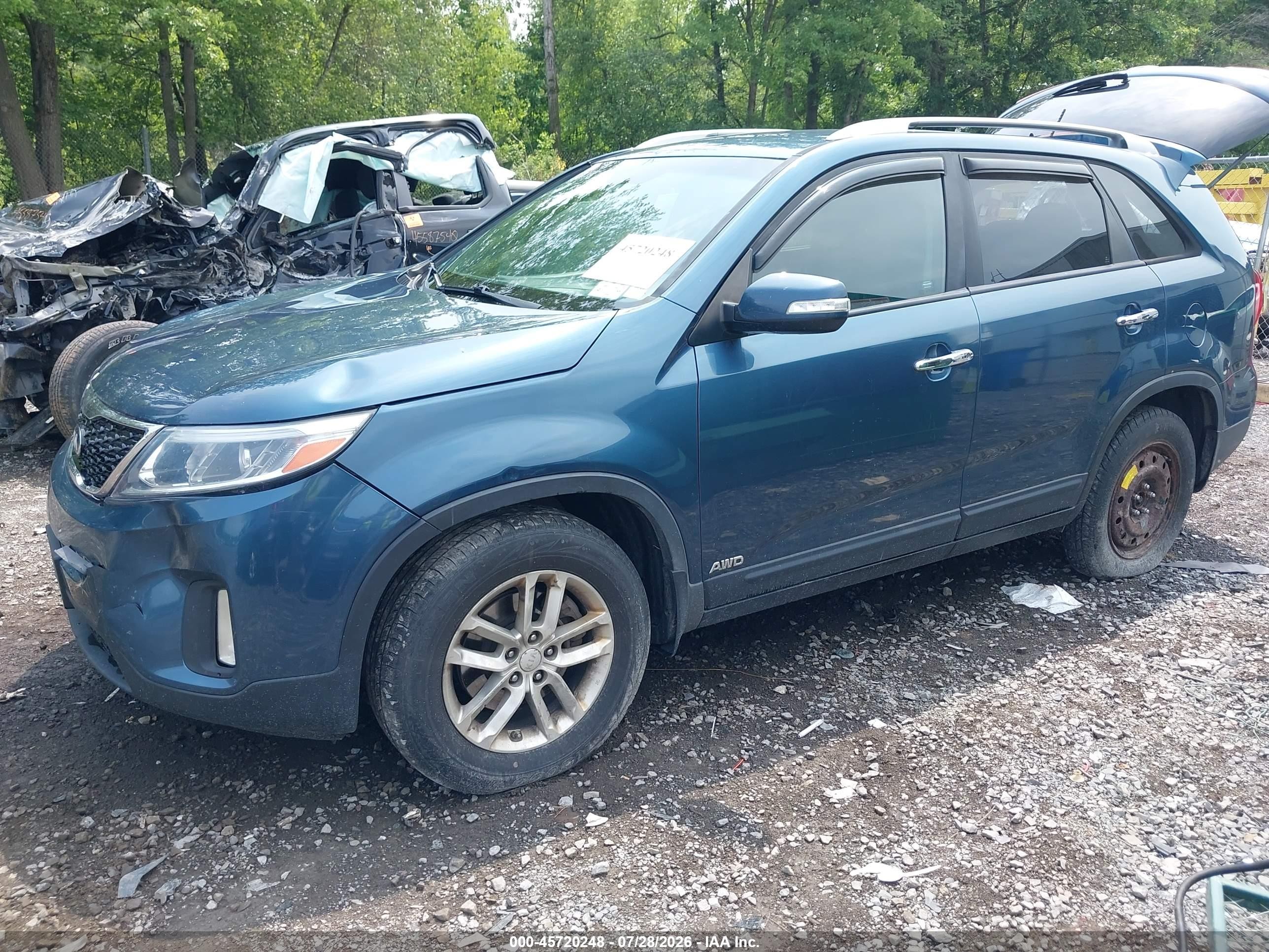 2015 Kia Sorento Lx V6 Blue vin: 5XYKTDA78FG579809