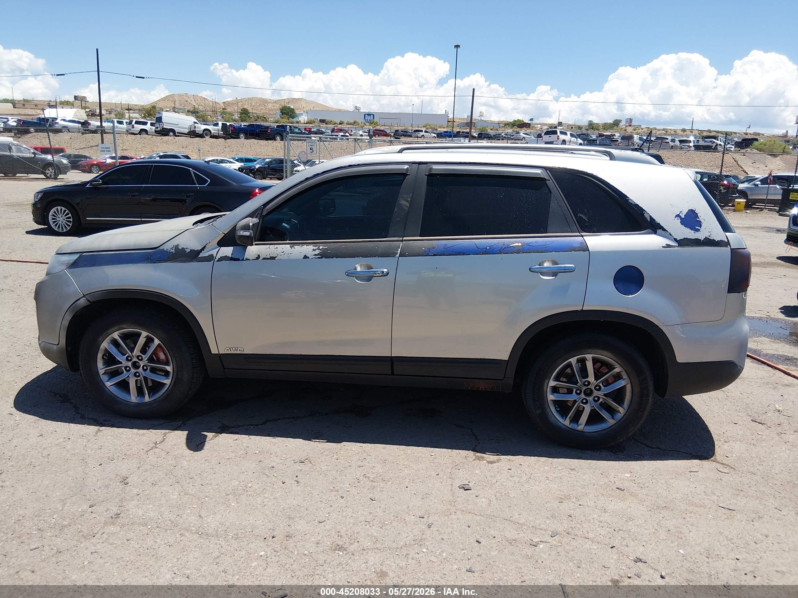 2015 Kia Sorento Lx V6 Silver vin: 5XYKTDA78FG649874