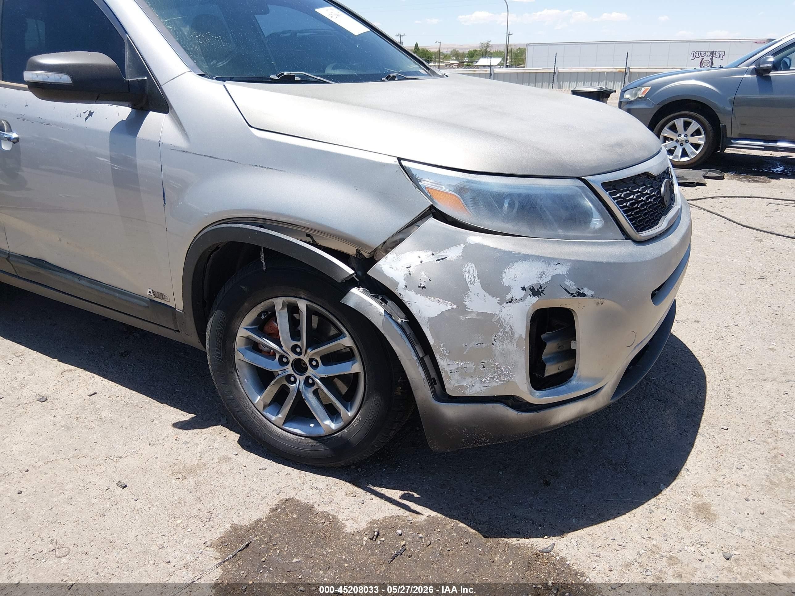 2015 Kia Sorento Lx V6 Silver vin: 5XYKTDA78FG649874