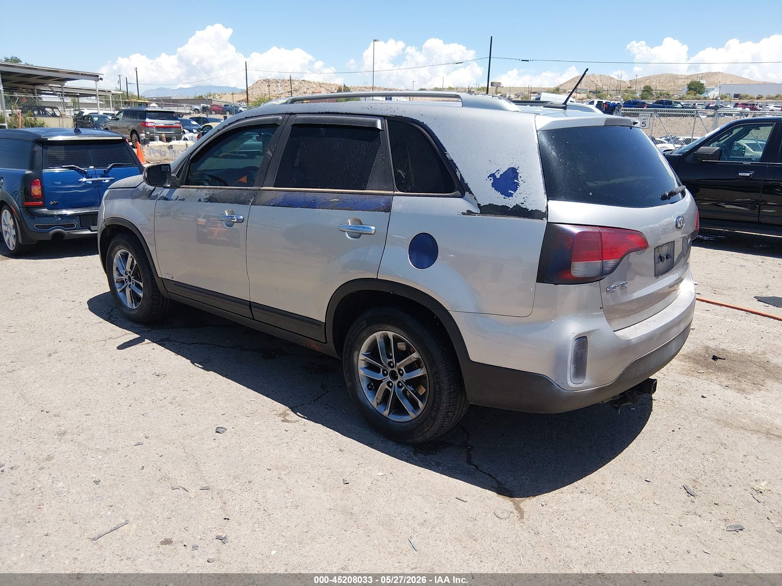 2015 Kia Sorento Lx V6 Silver vin: 5XYKTDA78FG649874