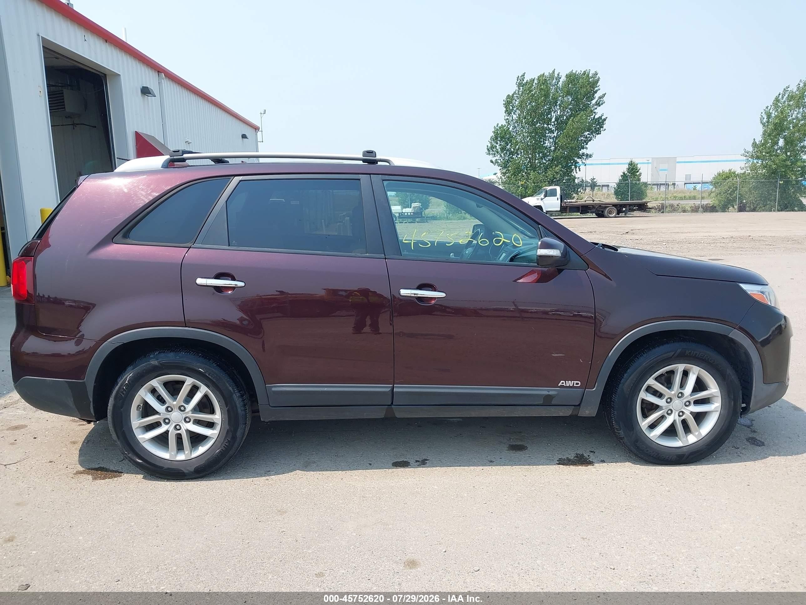 2014 Kia Sorento Lx V6 Purple vin: 5XYKTDA79EG462139