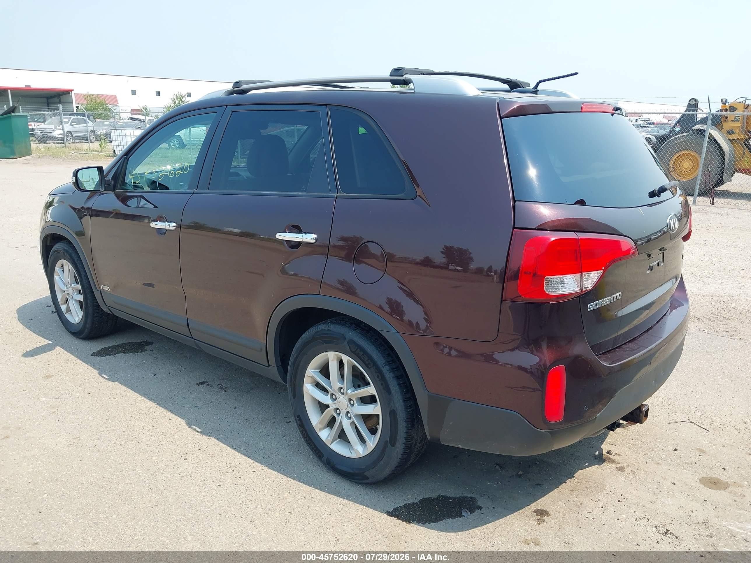 2014 Kia Sorento Lx V6 Purple vin: 5XYKTDA79EG462139