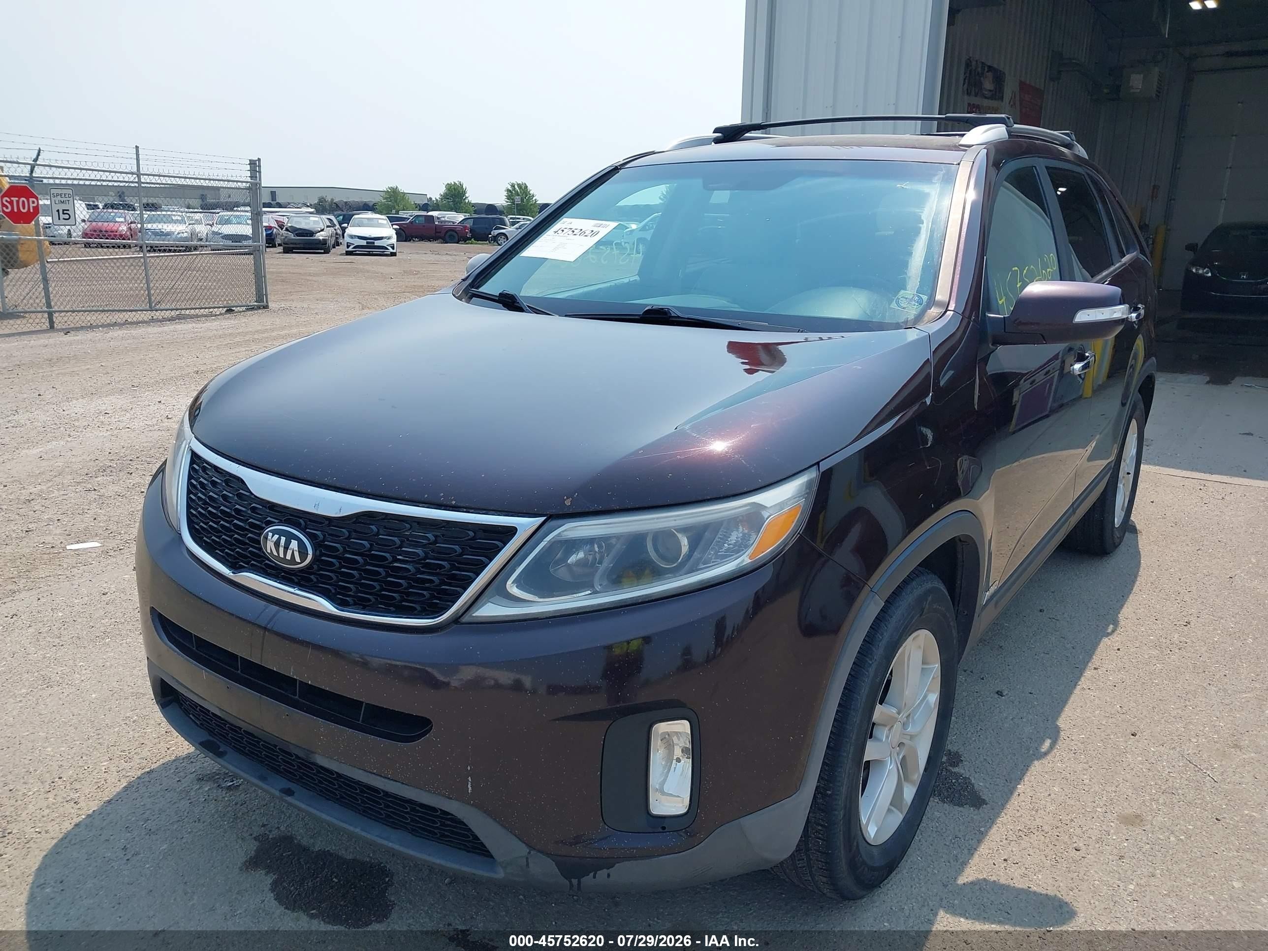 2014 Kia Sorento Lx V6 Purple vin: 5XYKTDA79EG462139