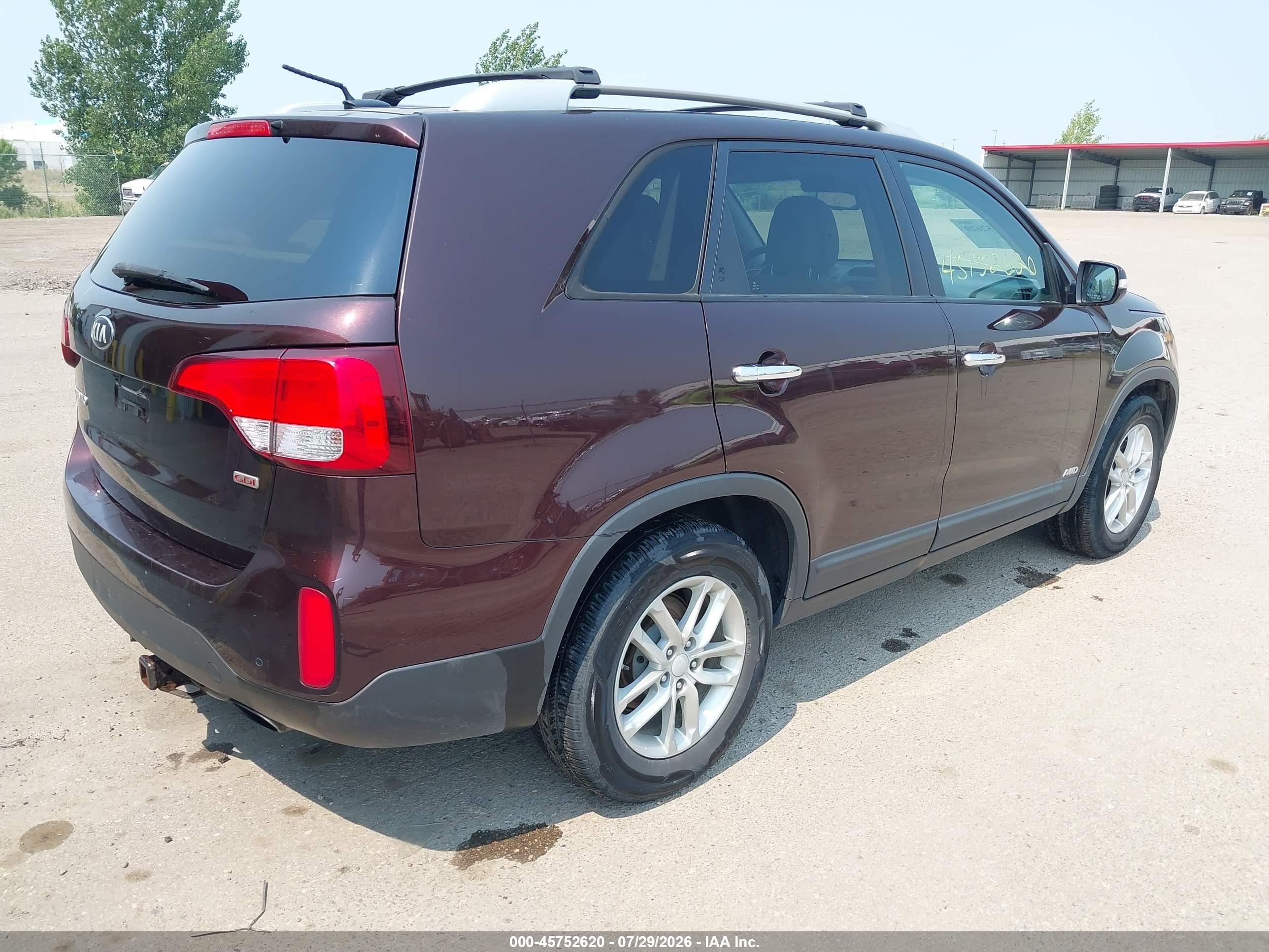 2014 Kia Sorento Lx V6 Purple vin: 5XYKTDA79EG462139