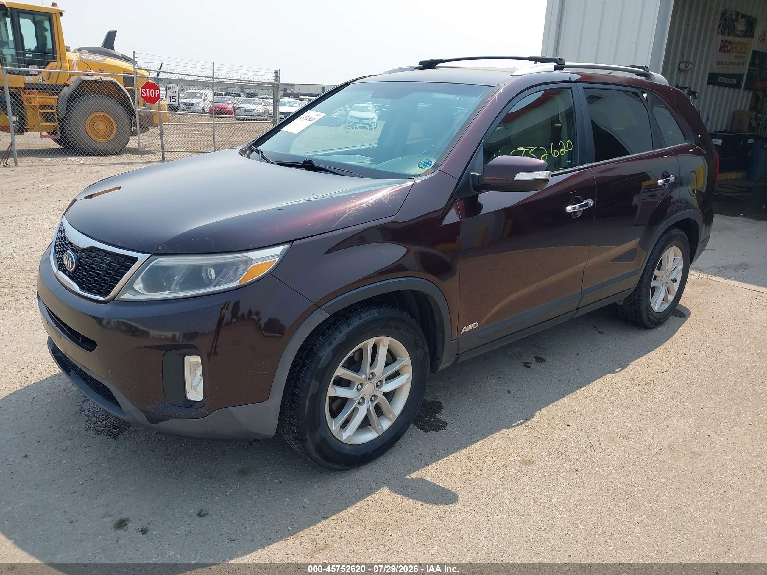 2014 Kia Sorento Lx V6 Purple vin: 5XYKTDA79EG462139