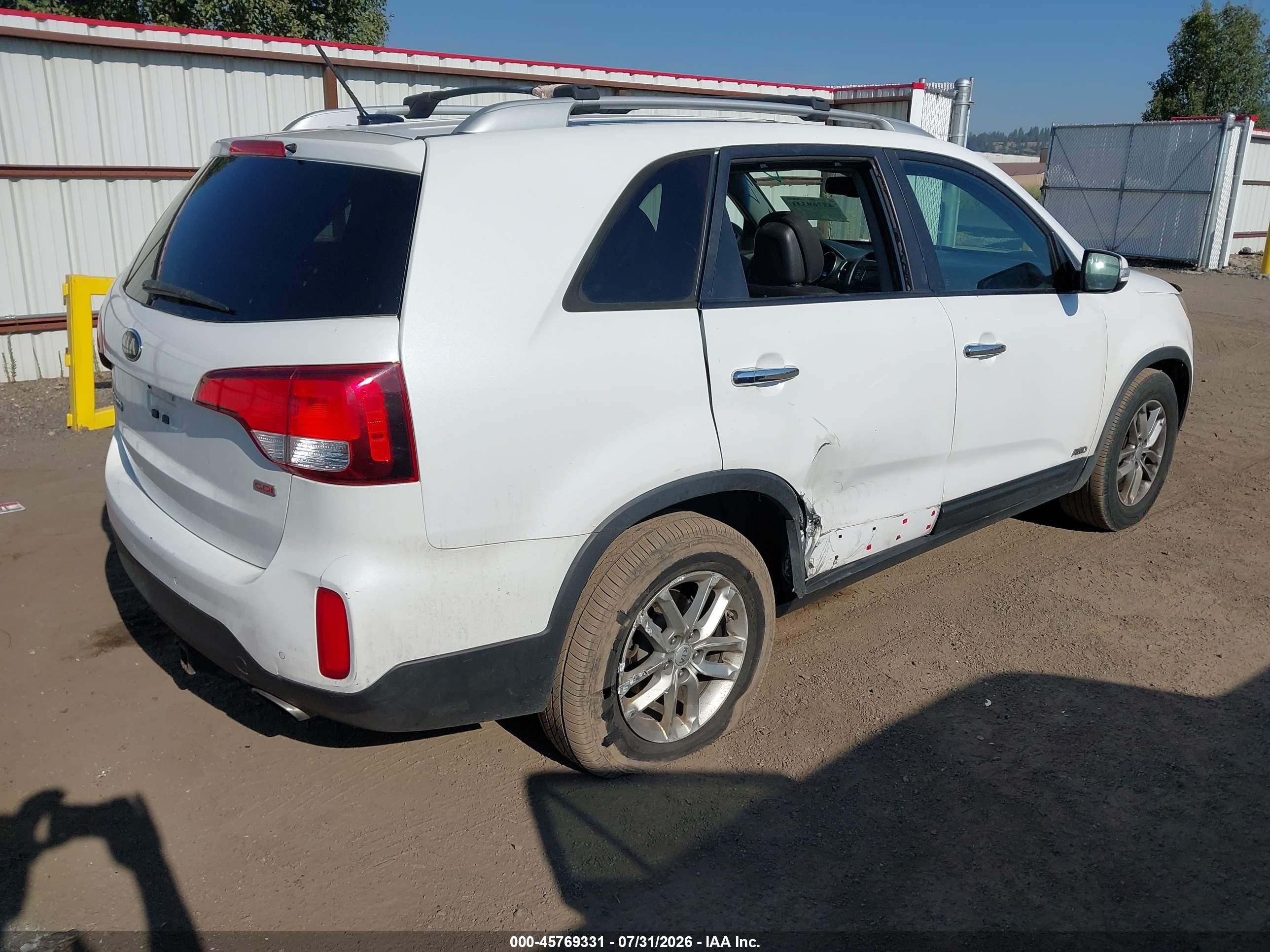 2014 Kia Sorento Lx V6 White vin: 5XYKTDA79EG524185