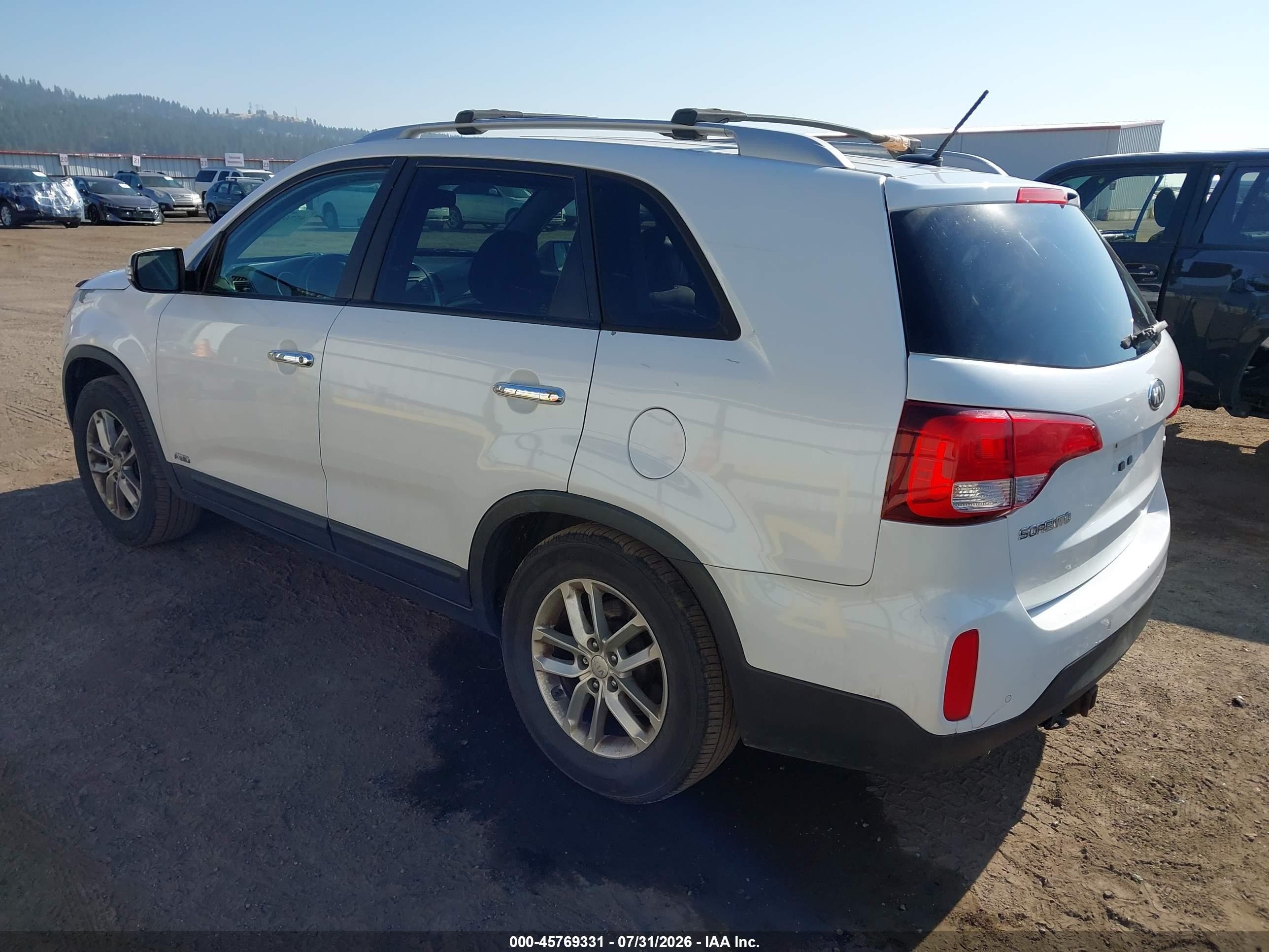 2014 Kia Sorento Lx V6 White vin: 5XYKTDA79EG524185
