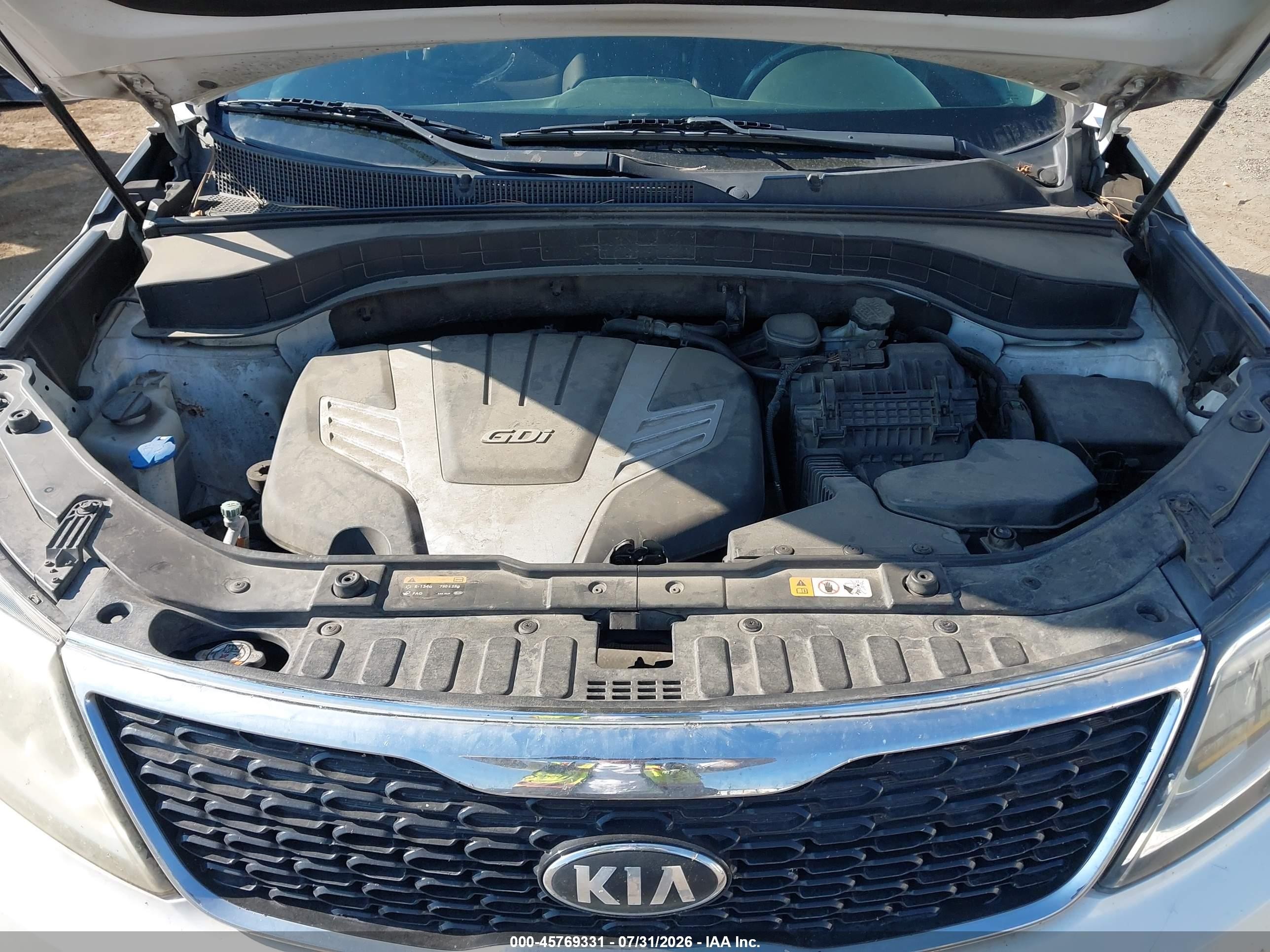 2014 Kia Sorento Lx V6 White vin: 5XYKTDA79EG524185