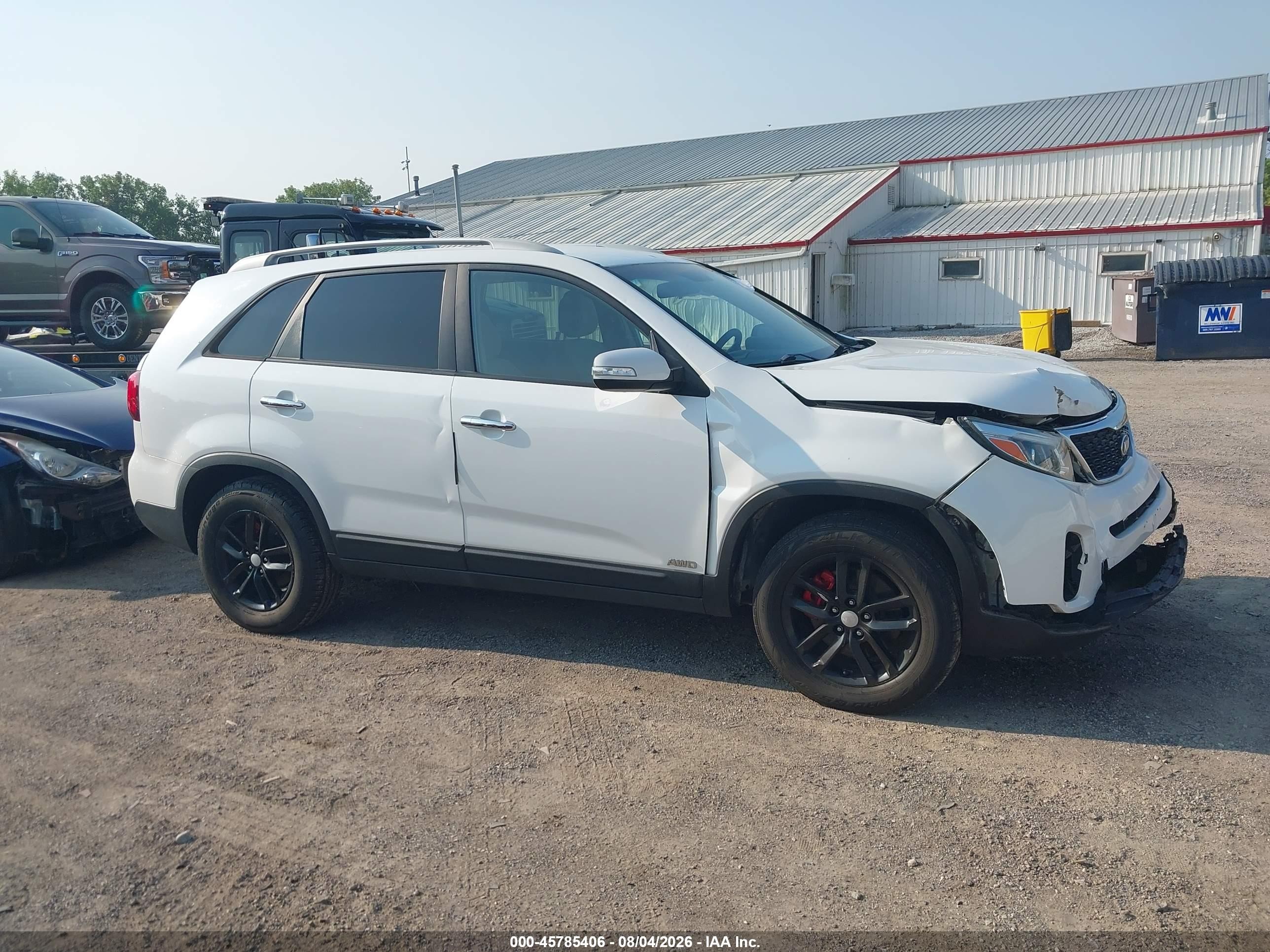 2015 Kia Sorento Lx White vin: 5XYKTDA7XFG603009
