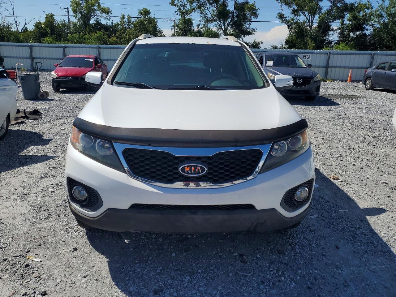2013 Kia Sorento Ex V6 White vin: 5XYKU3A21DG329708