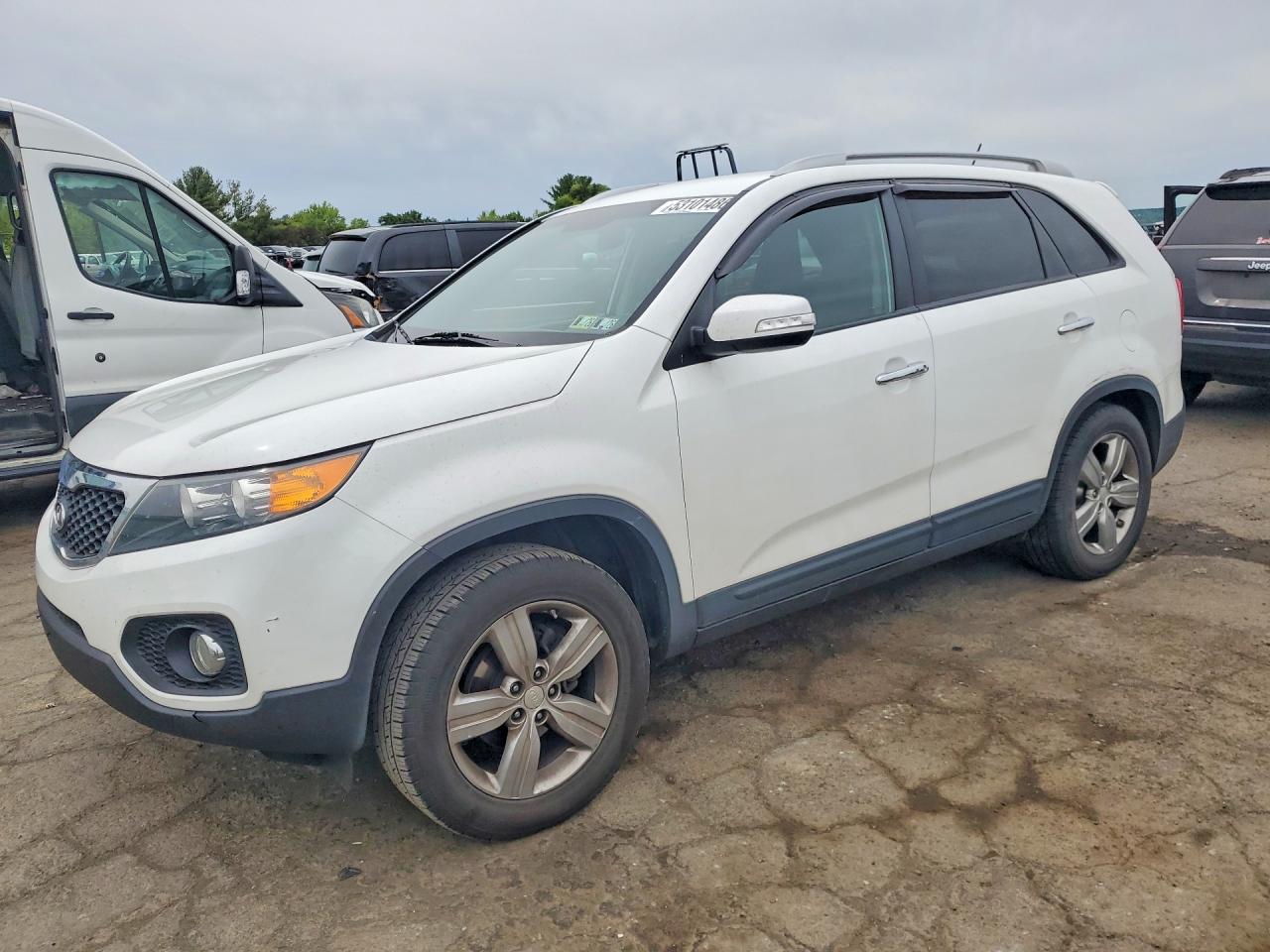 2013 Kia Sorento Ex White vin: 5XYKU3A61DG386896