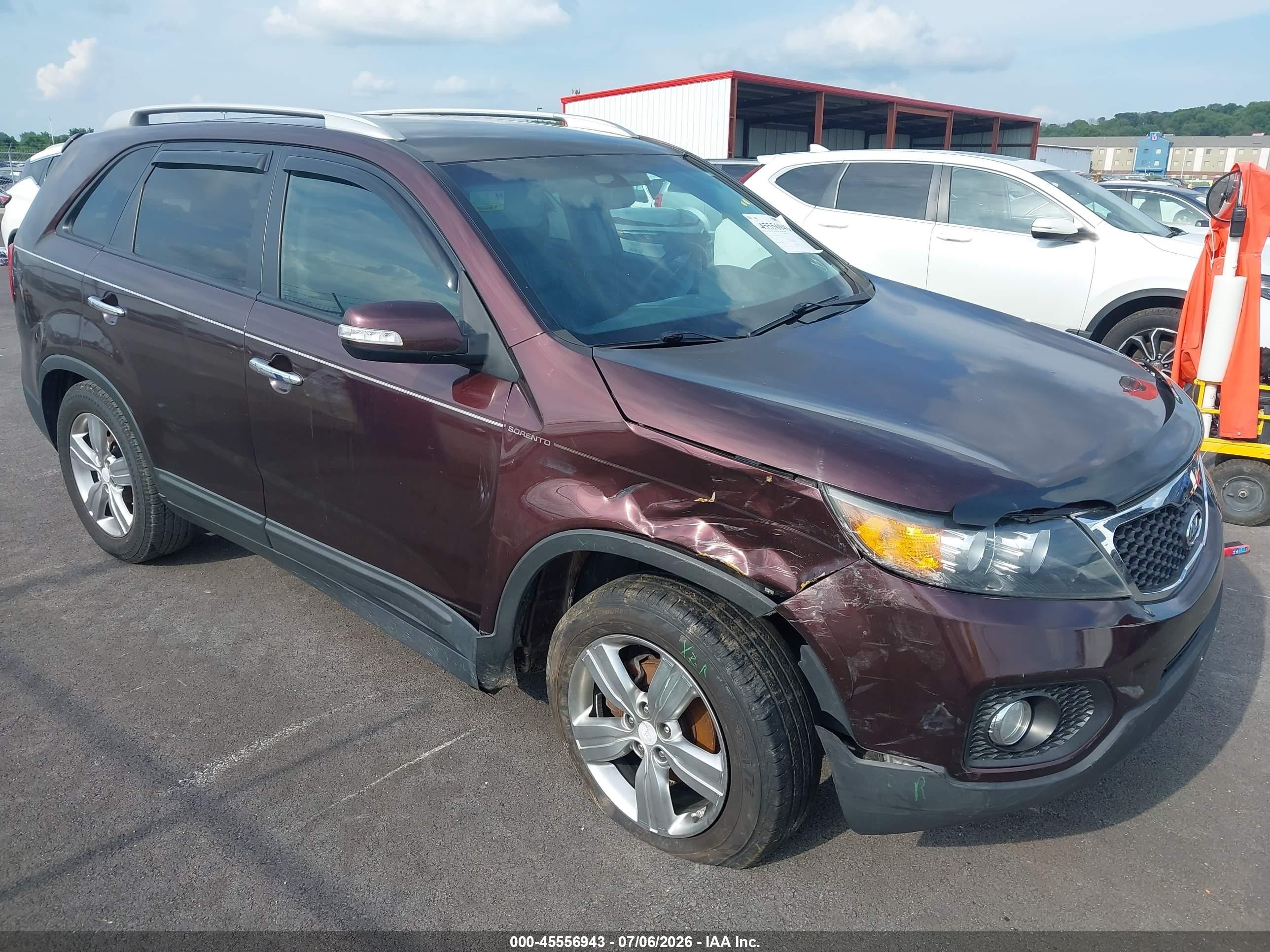 2013 Kia Sorento Ex Burgundy vin: 5XYKU3A63DG373552