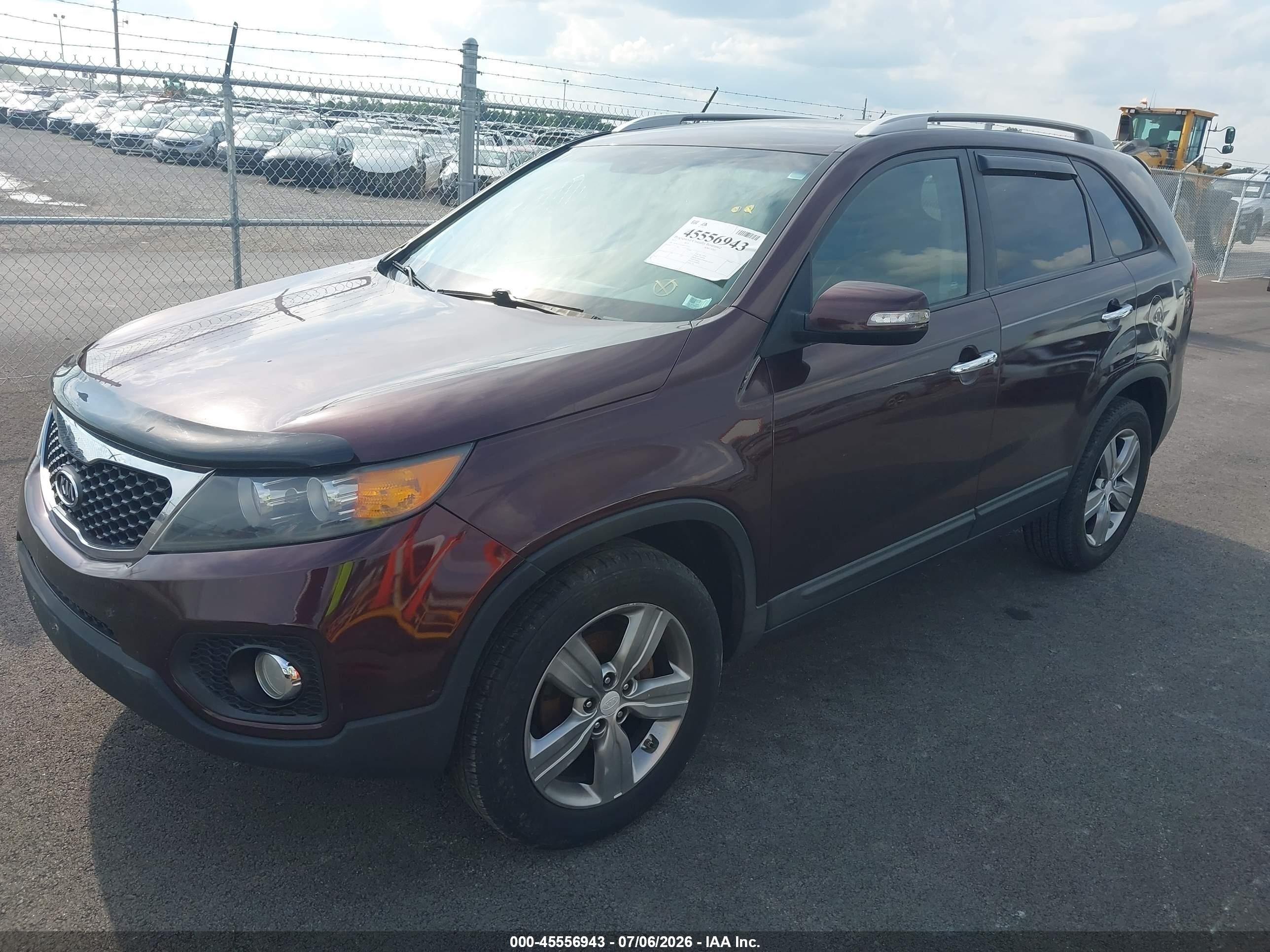 2013 Kia Sorento Ex Burgundy vin: 5XYKU3A63DG373552