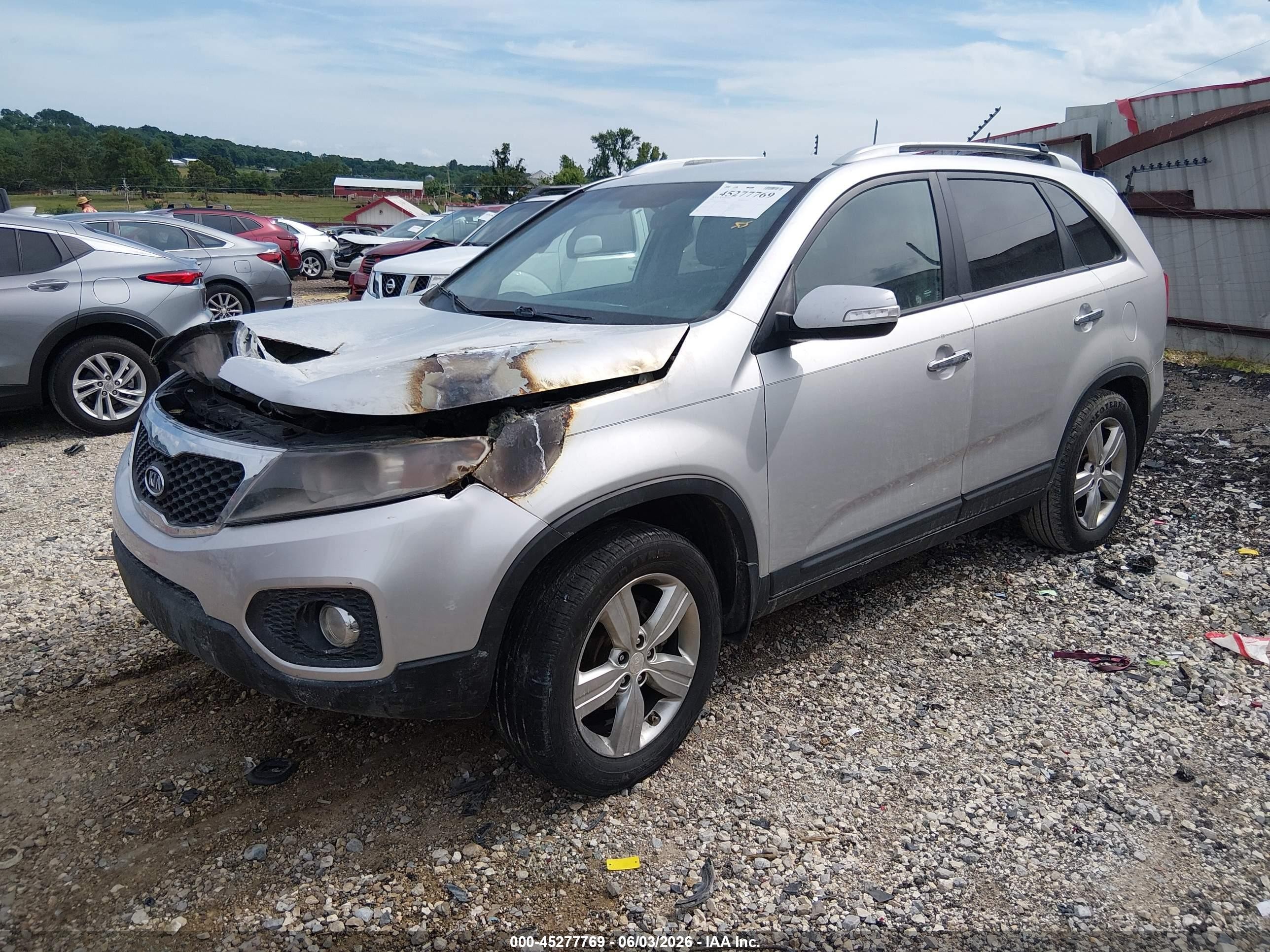 2013 Kia Sorento Ex Silver vin: 5XYKU3A64DG370997