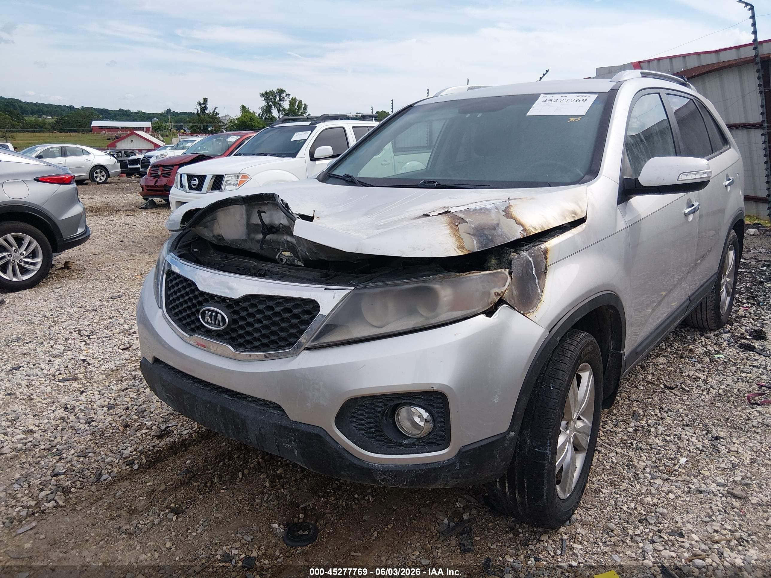 2013 Kia Sorento Ex Silver vin: 5XYKU3A64DG370997