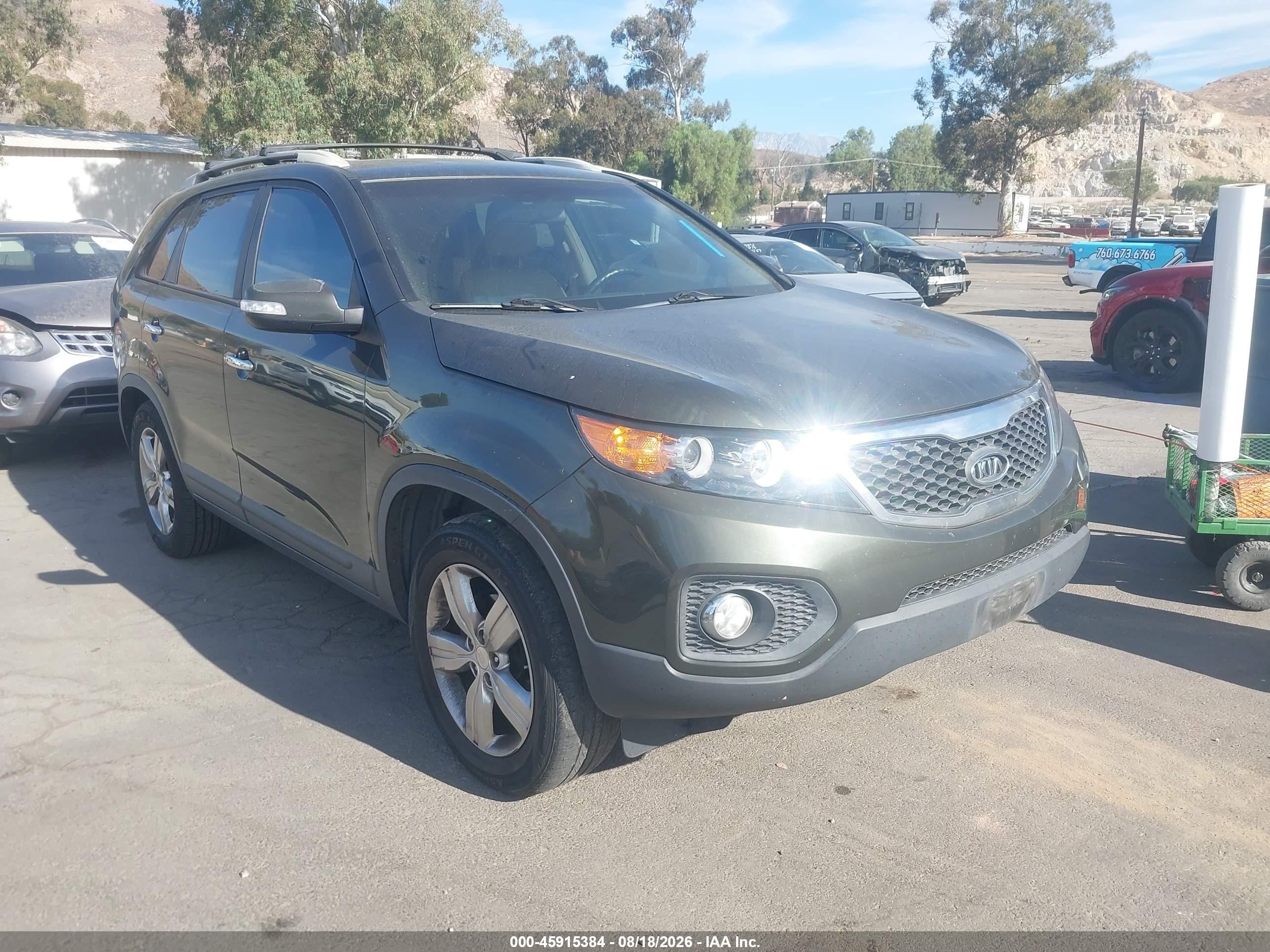 2013 Kia Sorento Ex Green vin: 5XYKU3A6XDG328477