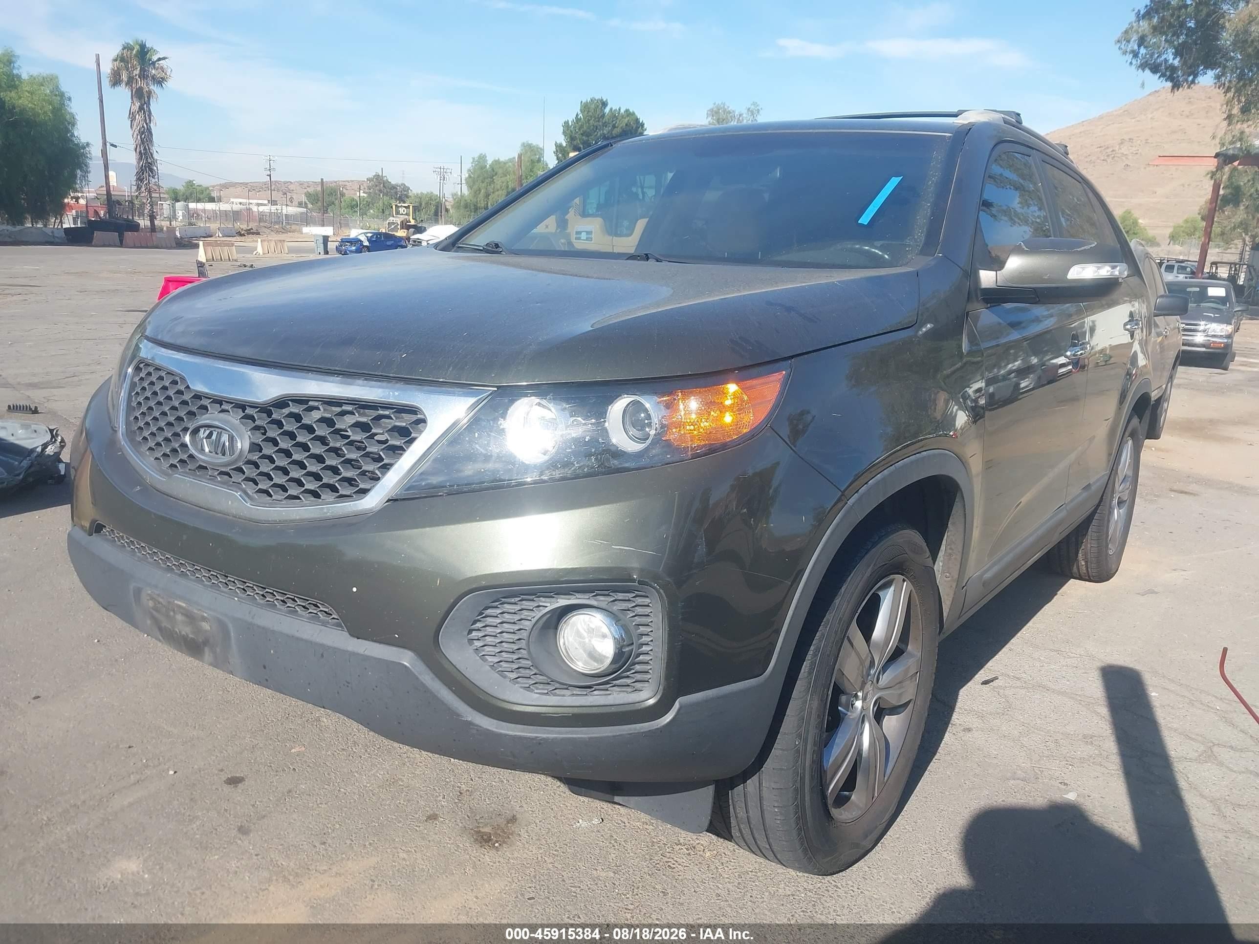 2013 Kia Sorento Ex Green vin: 5XYKU3A6XDG328477