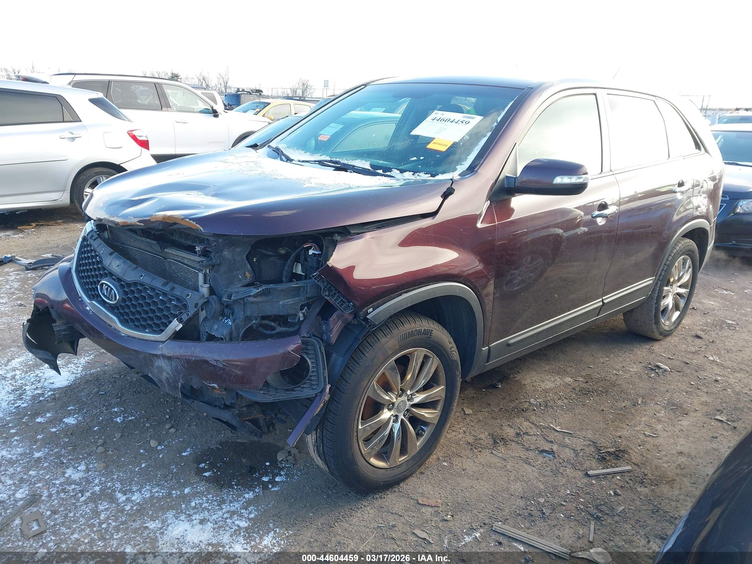 2011 Kia Sorento Ex Maroon vin: 5XYKU4A10BG030477