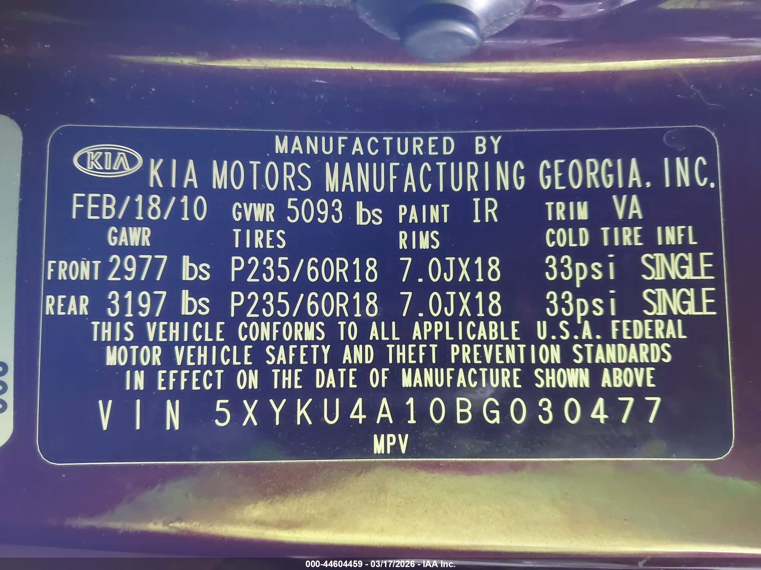 2011 Kia Sorento Ex Maroon vin: 5XYKU4A10BG030477