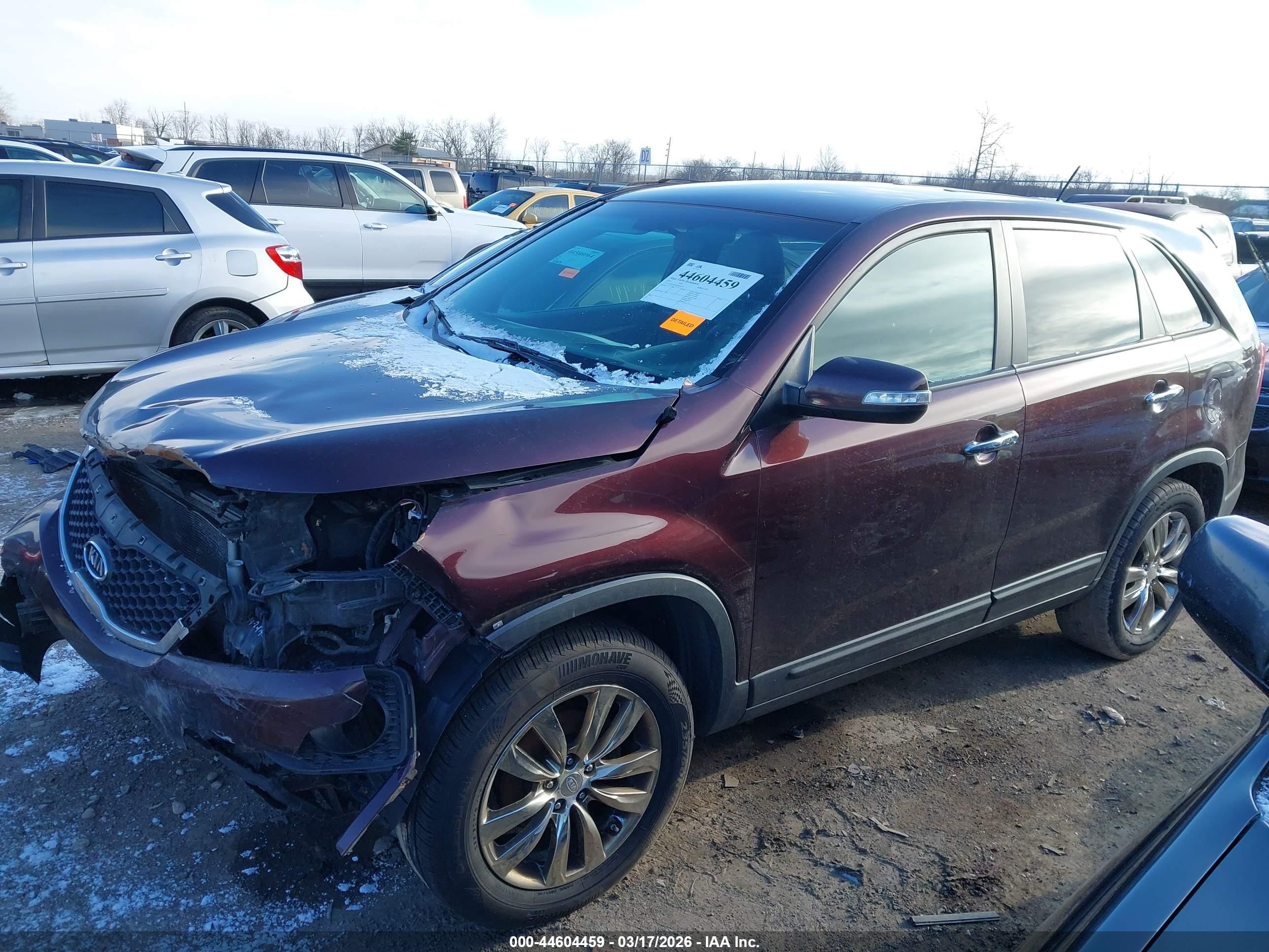 2011 Kia Sorento Ex Maroon vin: 5XYKU4A10BG030477