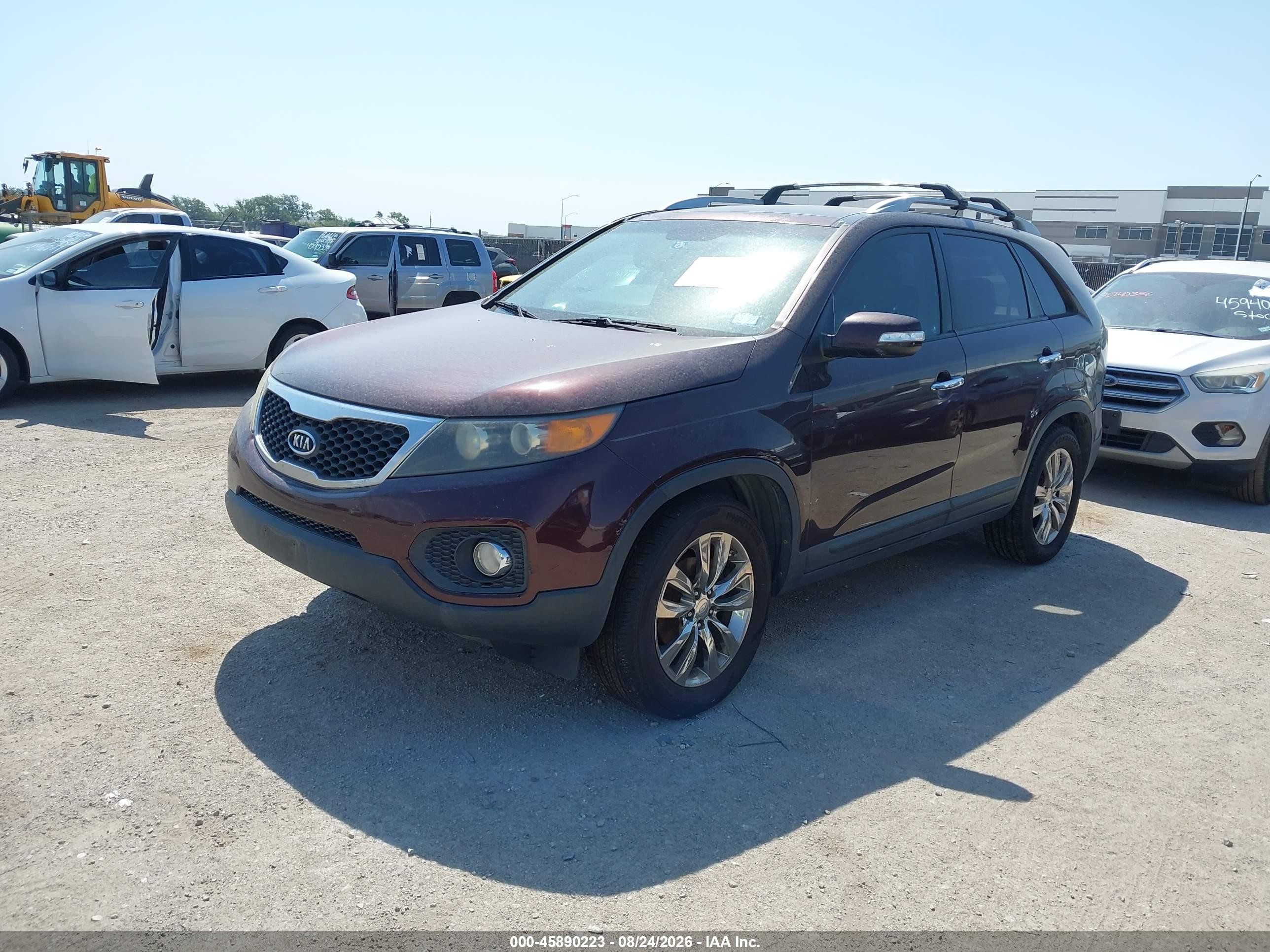 2011 Kia Sorento Ex V6 Burgundy vin: 5XYKU4A20BG062726