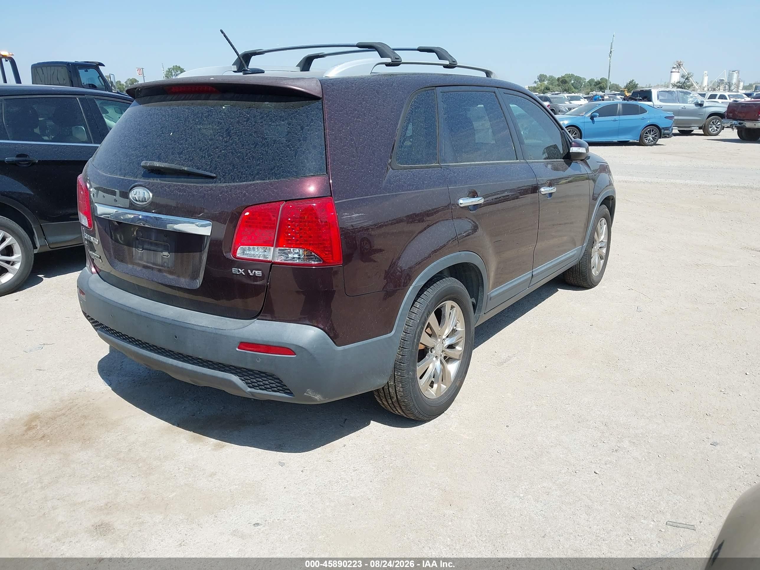 2011 Kia Sorento Ex V6 Burgundy vin: 5XYKU4A20BG062726