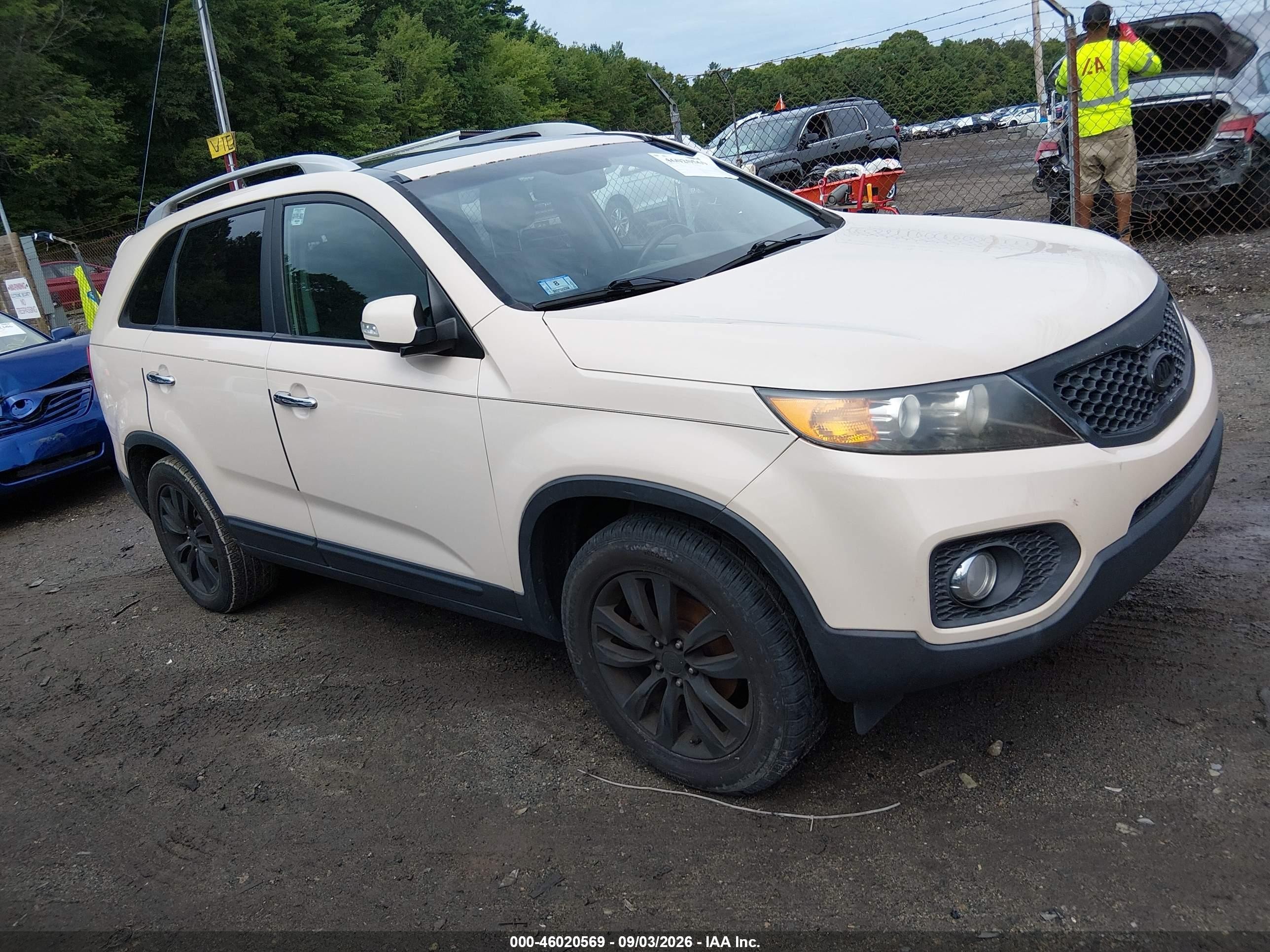 2011 Kia Sorento Ex V6 Cream vin: 5XYKU4A21BG150362