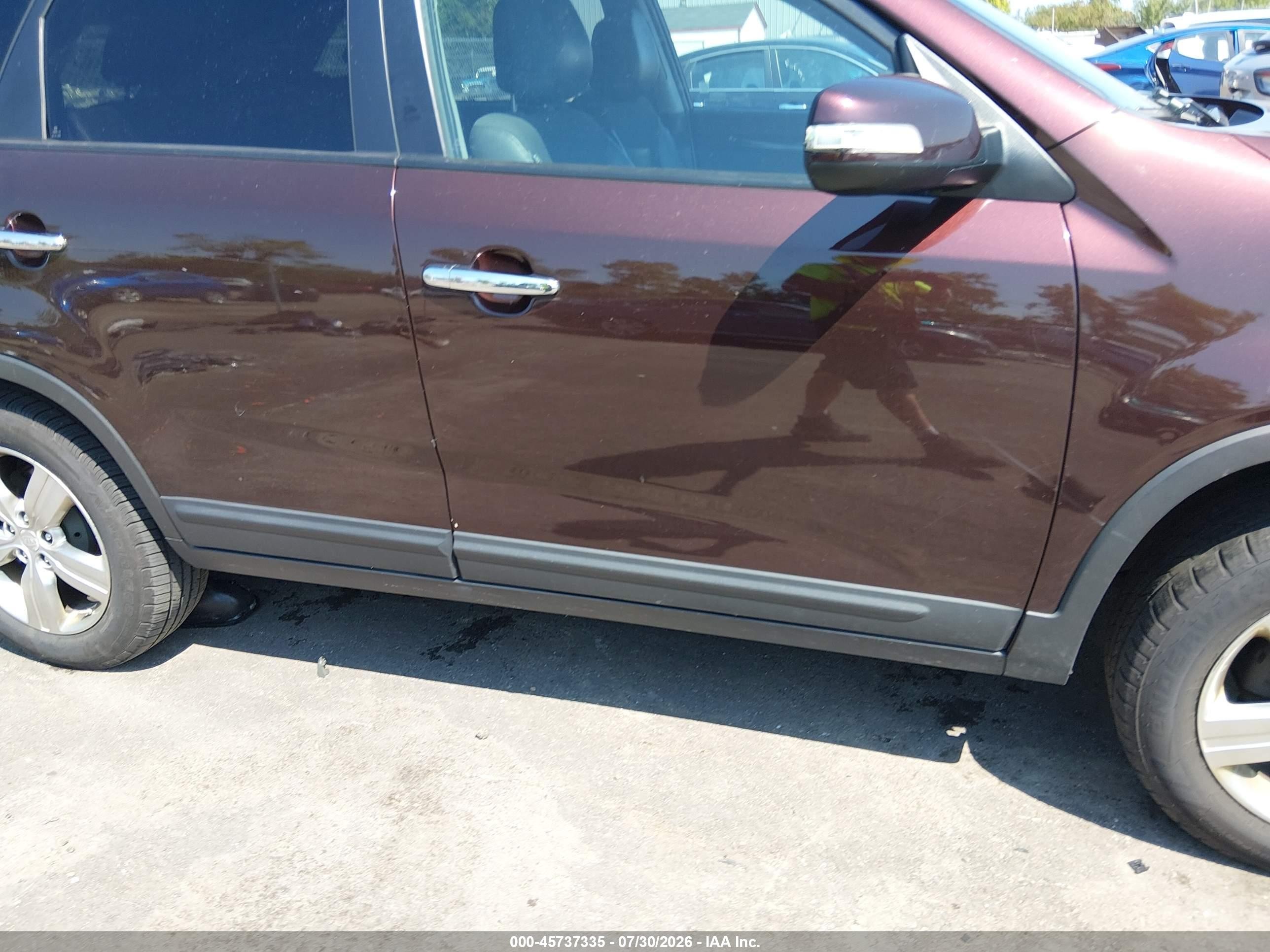 2012 Kia Sorento Ex V6 Maroon vin: 5XYKU4A22CG206648