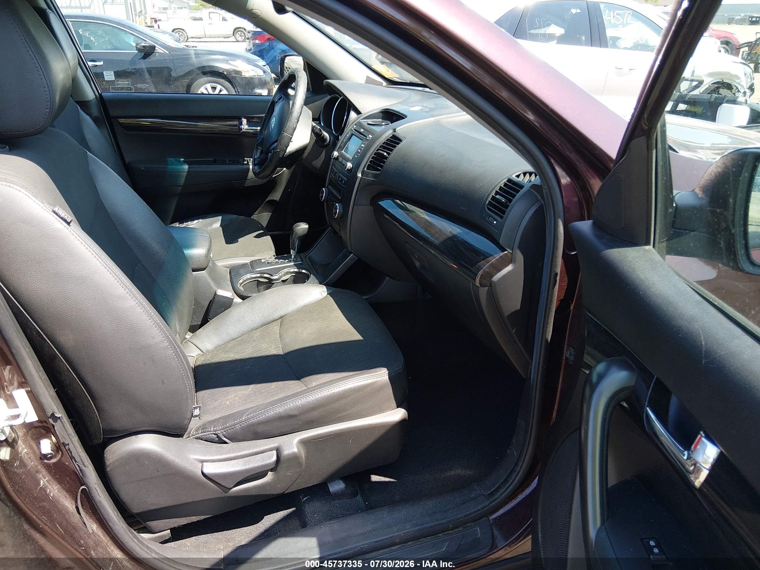 2012 Kia Sorento Ex V6 Maroon vin: 5XYKU4A22CG206648