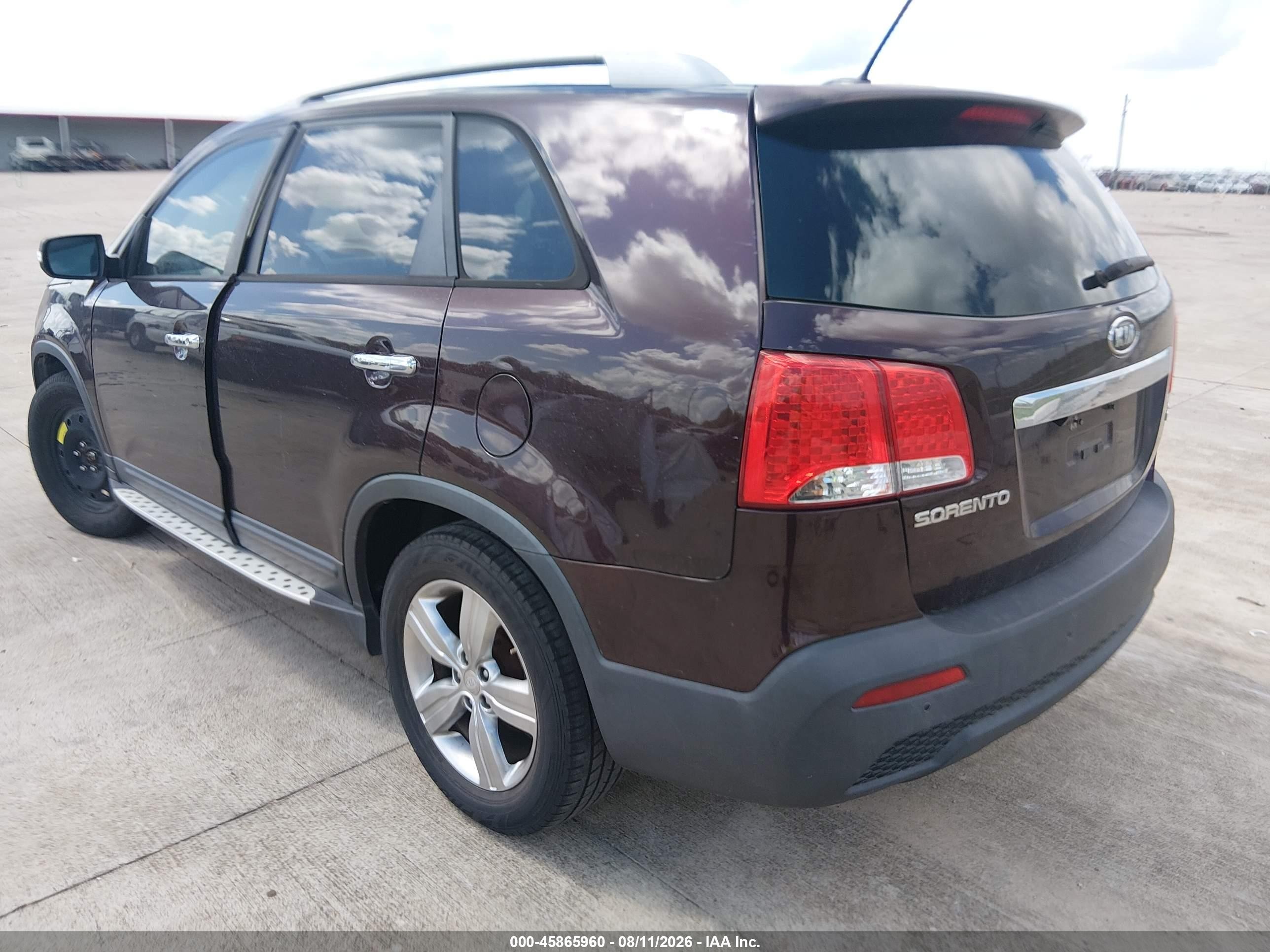 2012 Kia Sorento Ex V6 Maroon vin: 5XYKU4A23CG191349