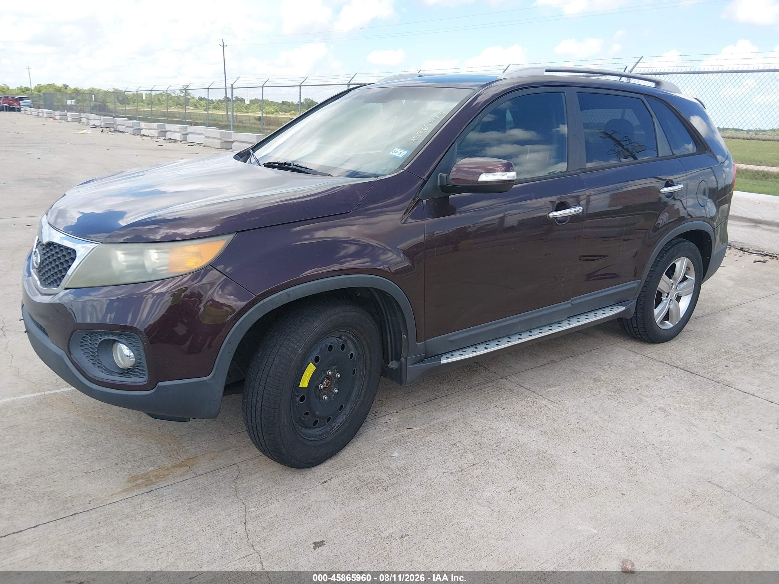 2012 Kia Sorento Ex V6 Maroon vin: 5XYKU4A23CG191349