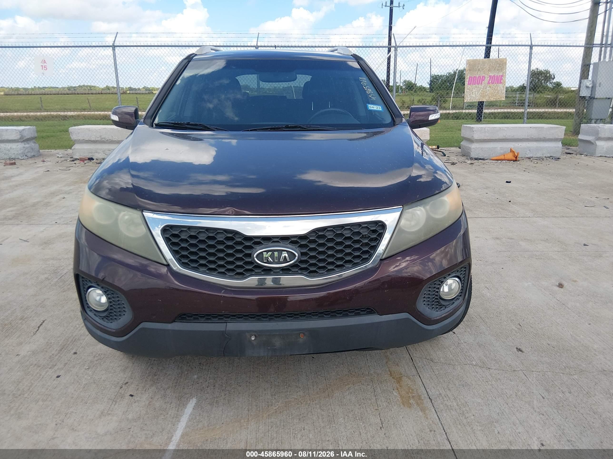 2012 Kia Sorento Ex V6 Maroon vin: 5XYKU4A23CG191349