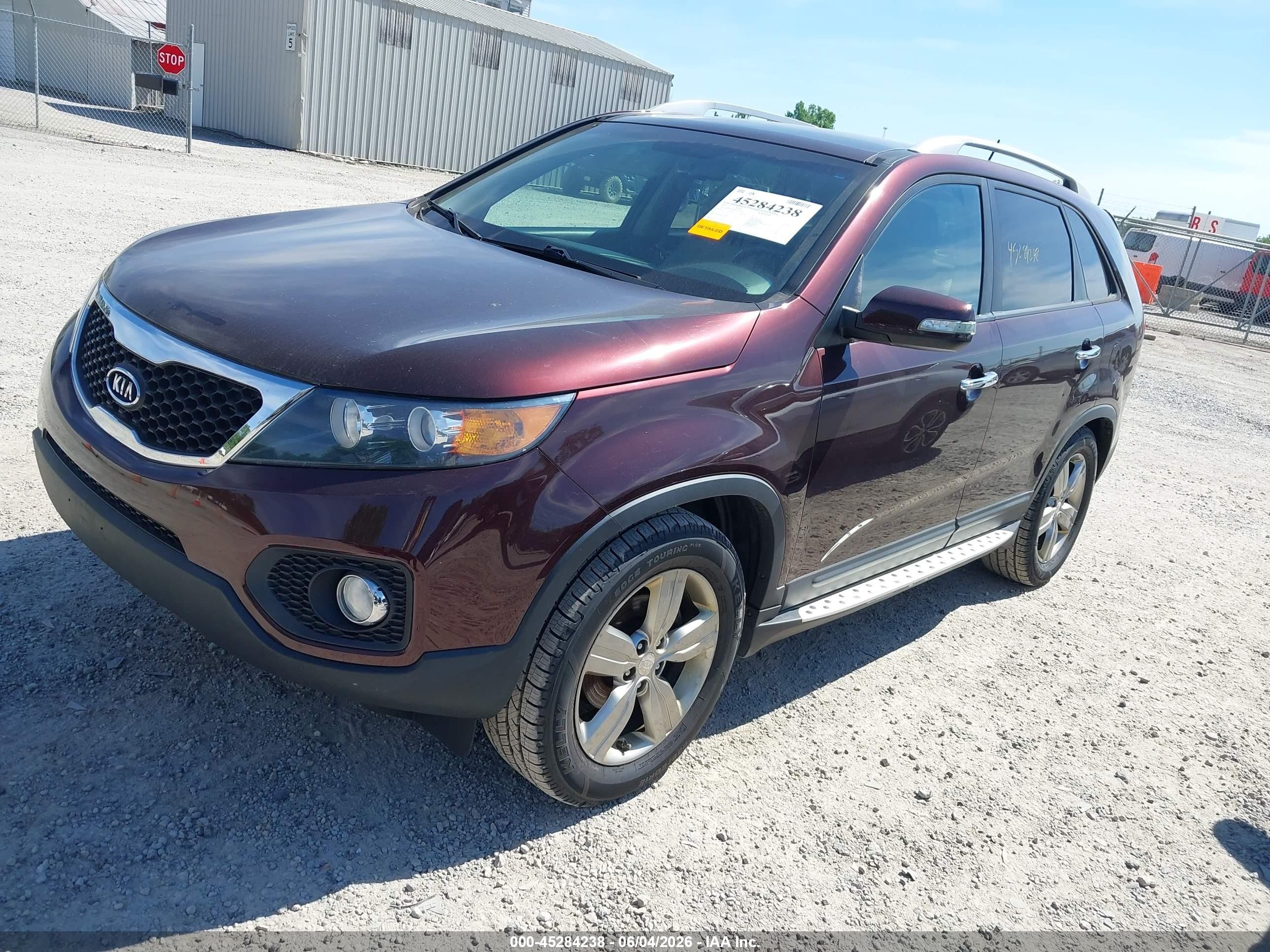 2012 Kia Sorento Ex V6 Maroon vin: 5XYKU4A24CG299169