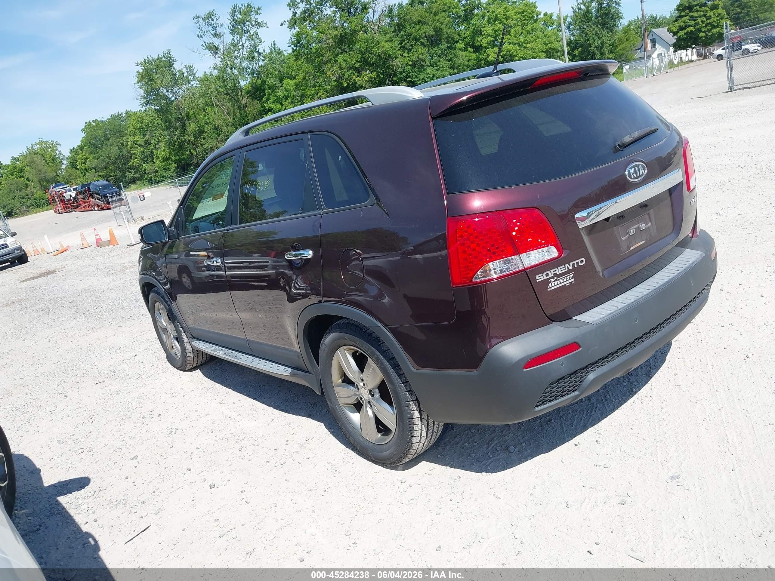 2012 Kia Sorento Ex V6 Maroon vin: 5XYKU4A24CG299169