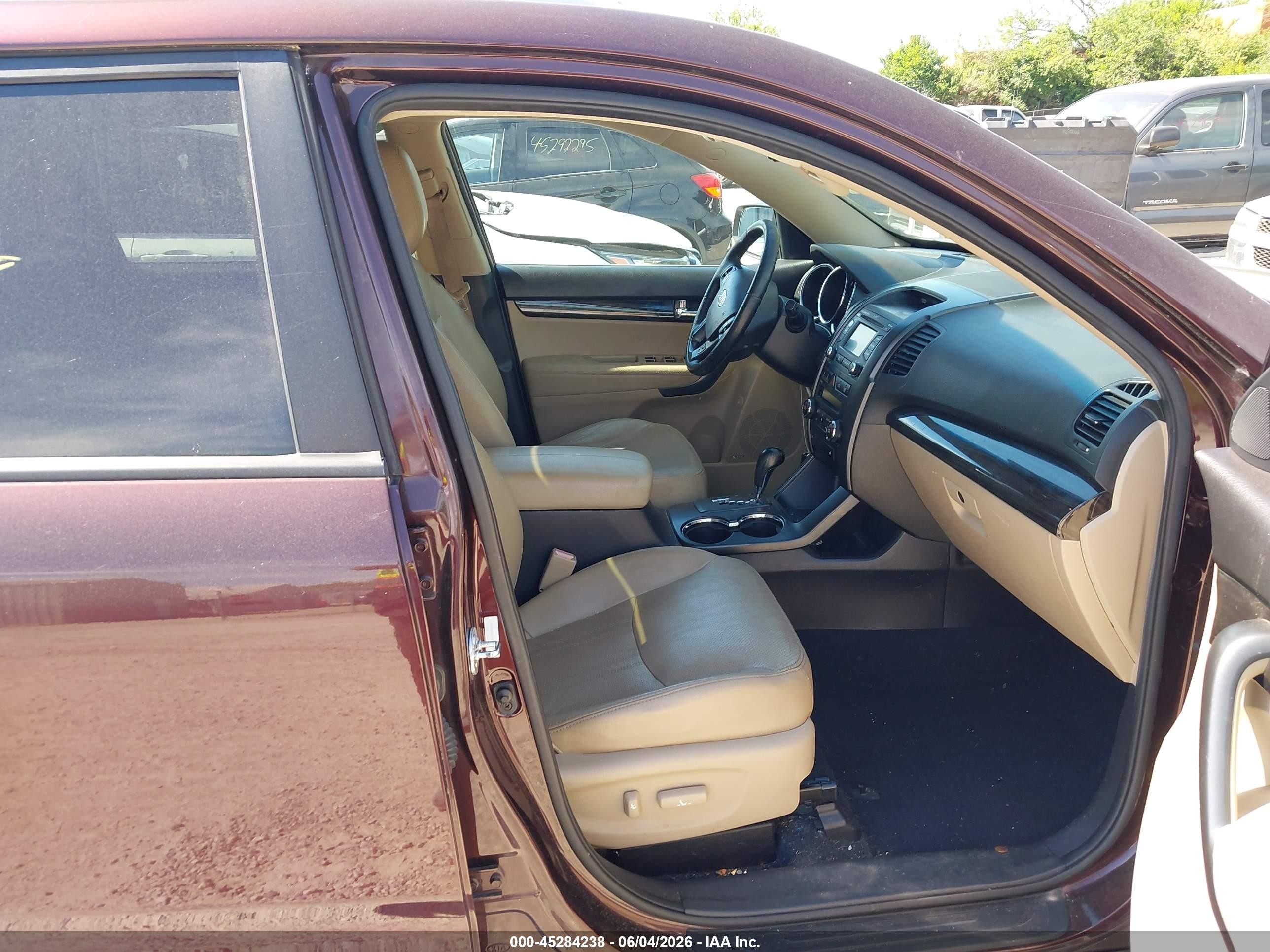2012 Kia Sorento Ex V6 Maroon vin: 5XYKU4A24CG299169