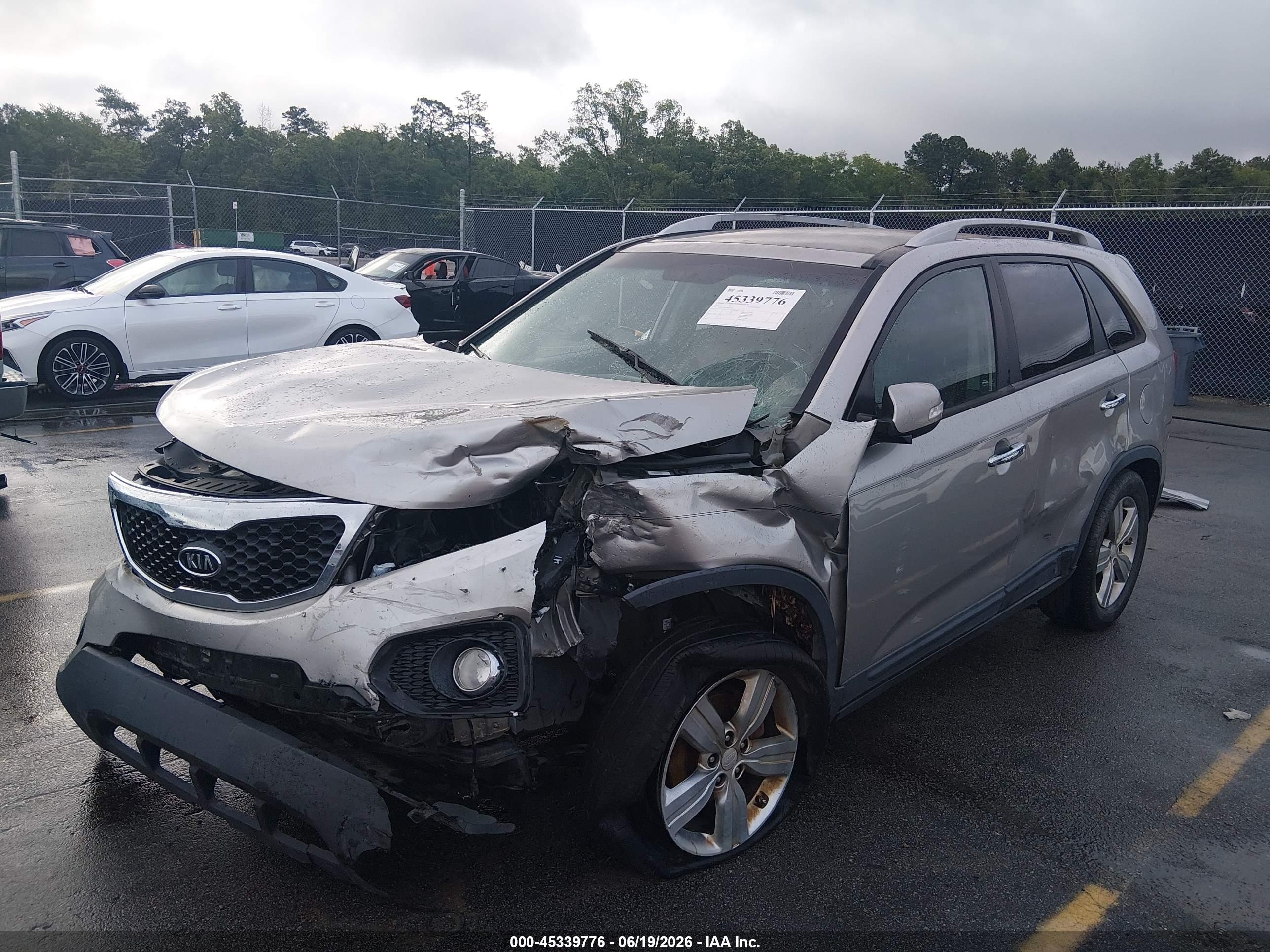 2013 Kia Sorento Ex V6 Gray vin: 5XYKU4A24DG380139