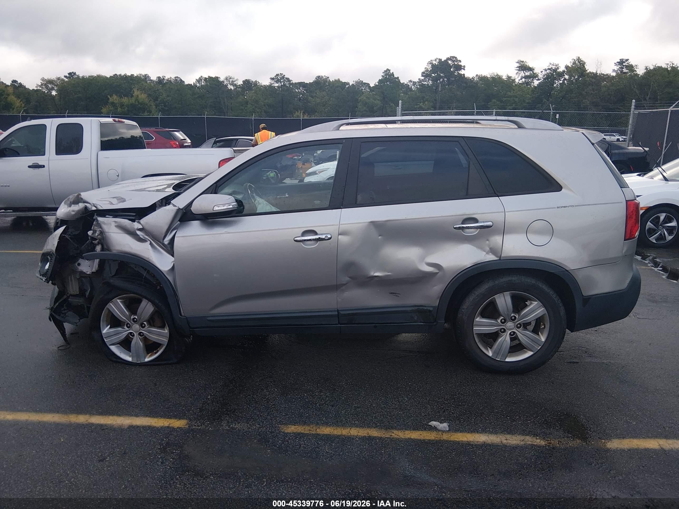 2013 Kia Sorento Ex V6 Gray vin: 5XYKU4A24DG380139