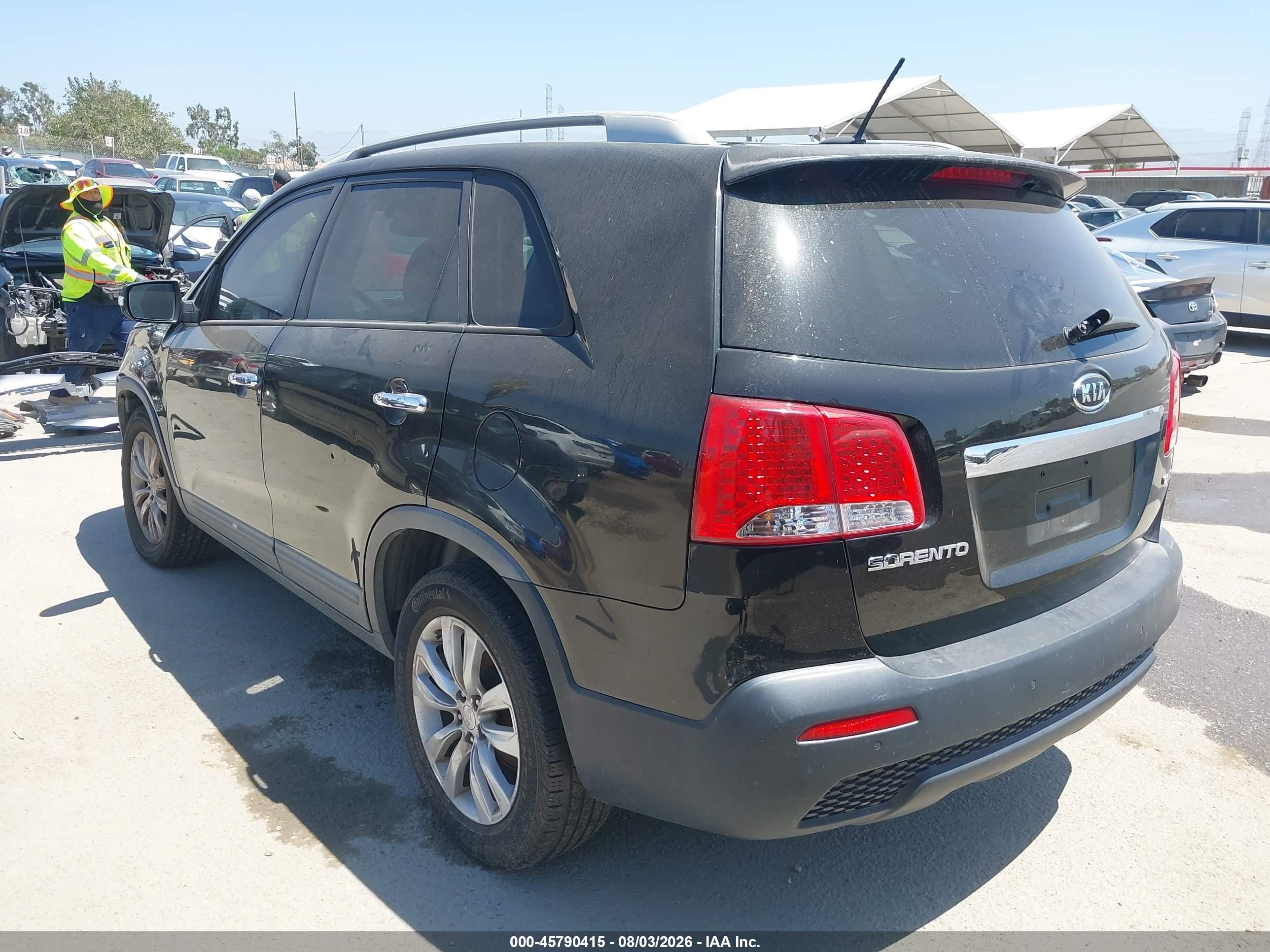 2011 Kia Sorento Ex V6 Black vin: 5XYKU4A26BG161647