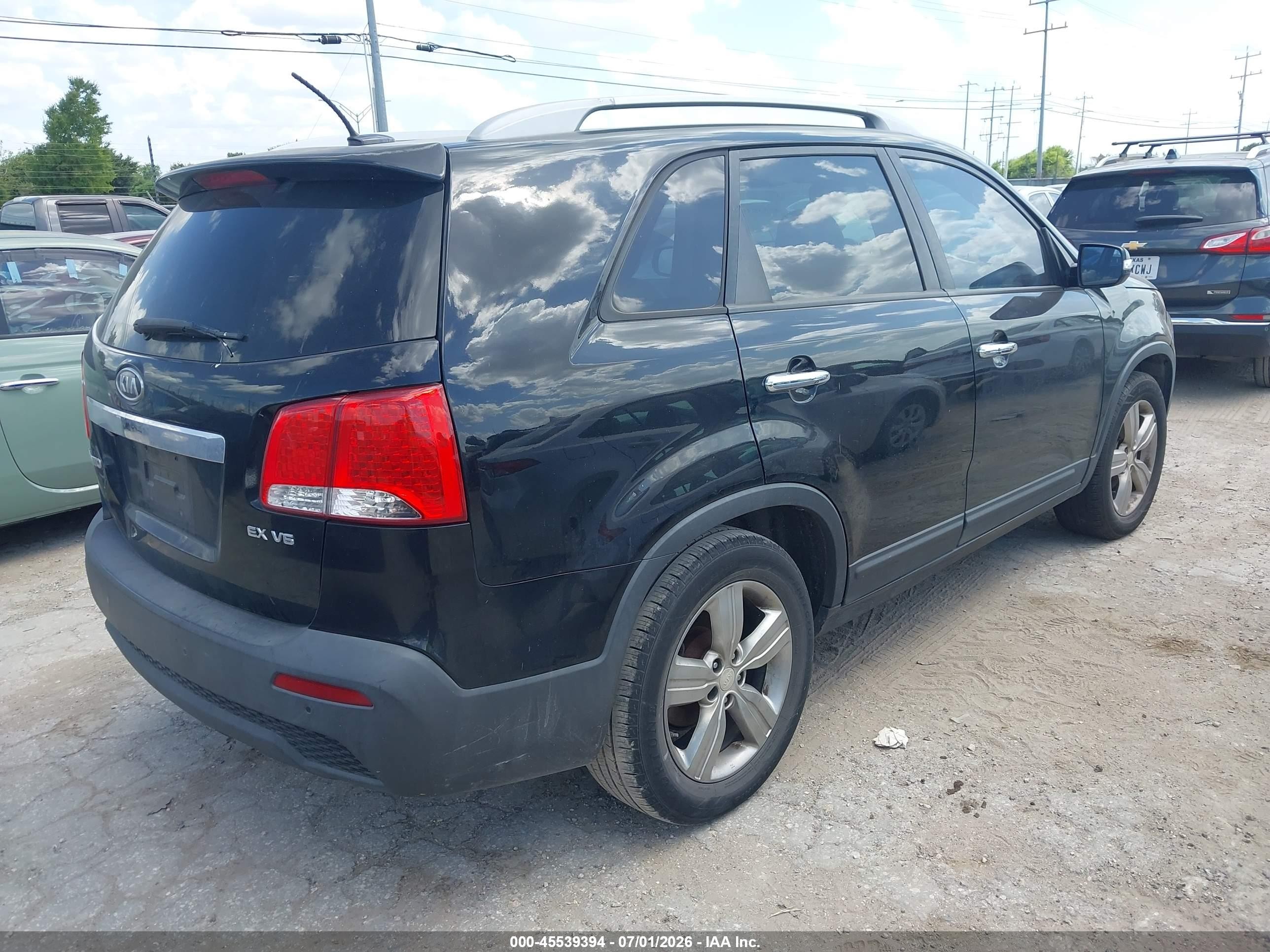 2013 Kia Sorento Ex V6 Черный vin: 5XYKU4A26DG410726