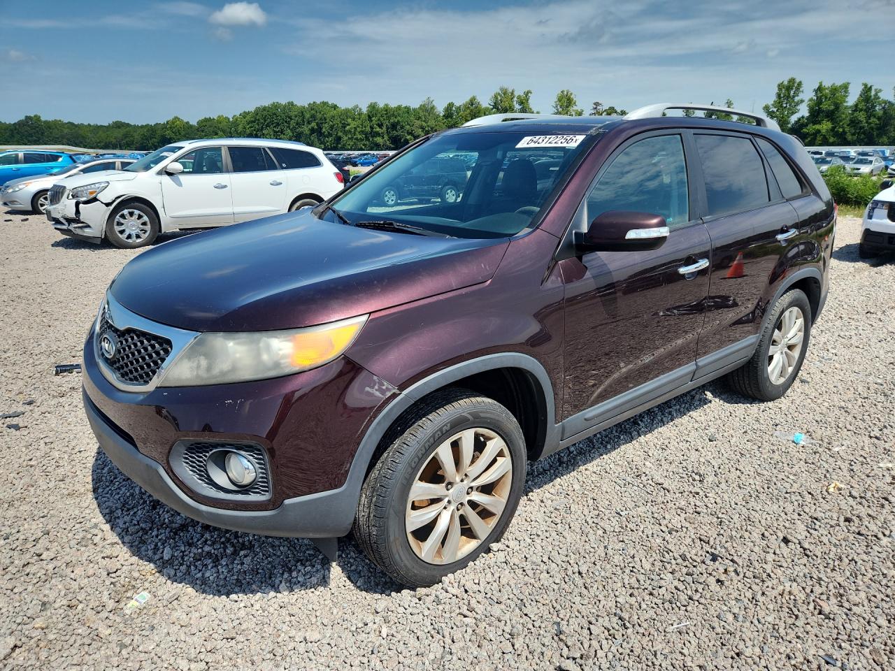 2011 Kia Sorento Ex Maroon vin: 5XYKU4A27BG061315