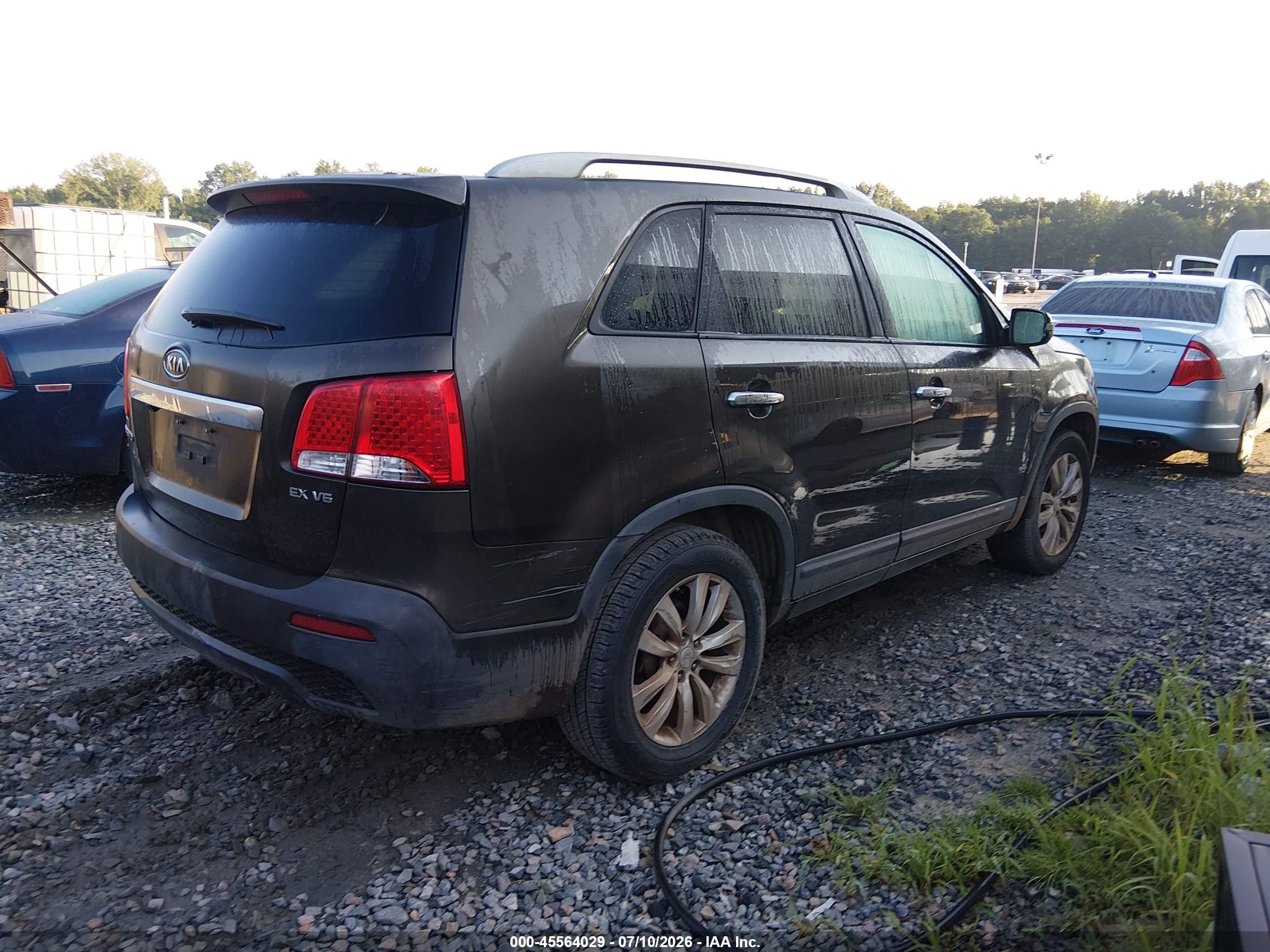 2011 Kia Sorento Ex V6 Black vin: 5XYKU4A27BG114417