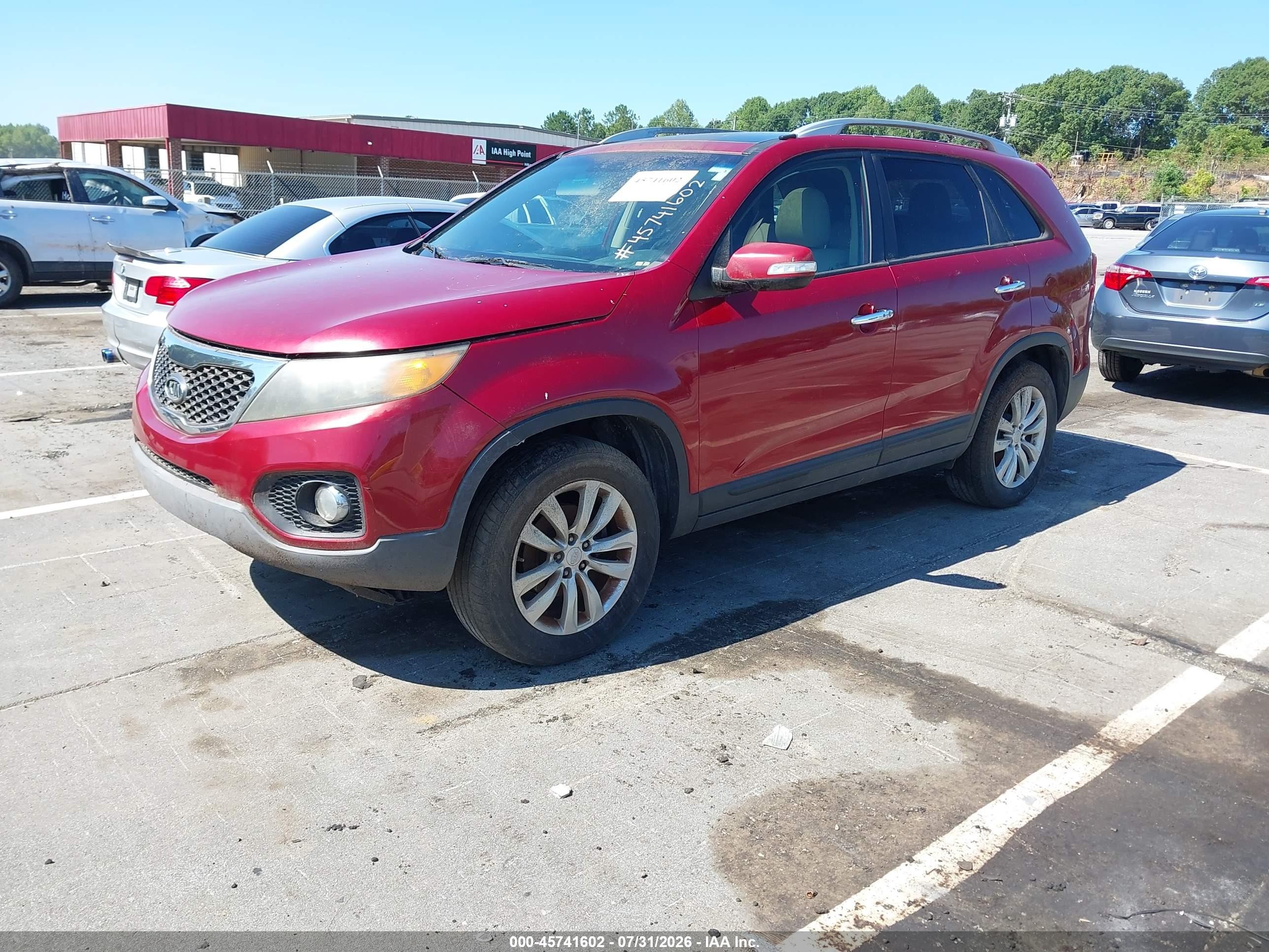 2011 Kia Sorento Ex V6 Red vin: 5XYKU4A2XBG037882